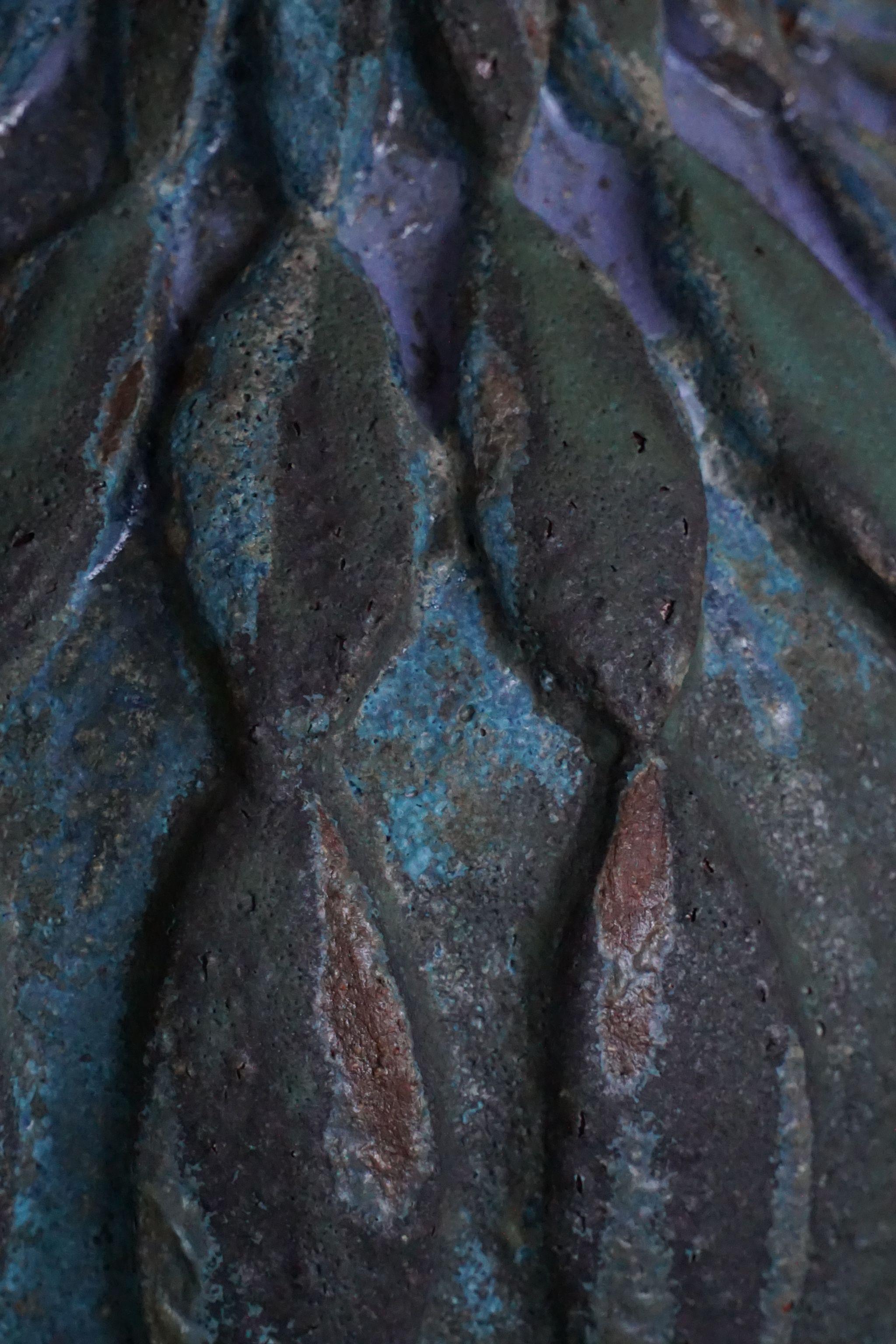 Contemporary Ceramic, Stoneware Vase in Blue/Green Glaze by Danish Artist Ole Victor, 2021