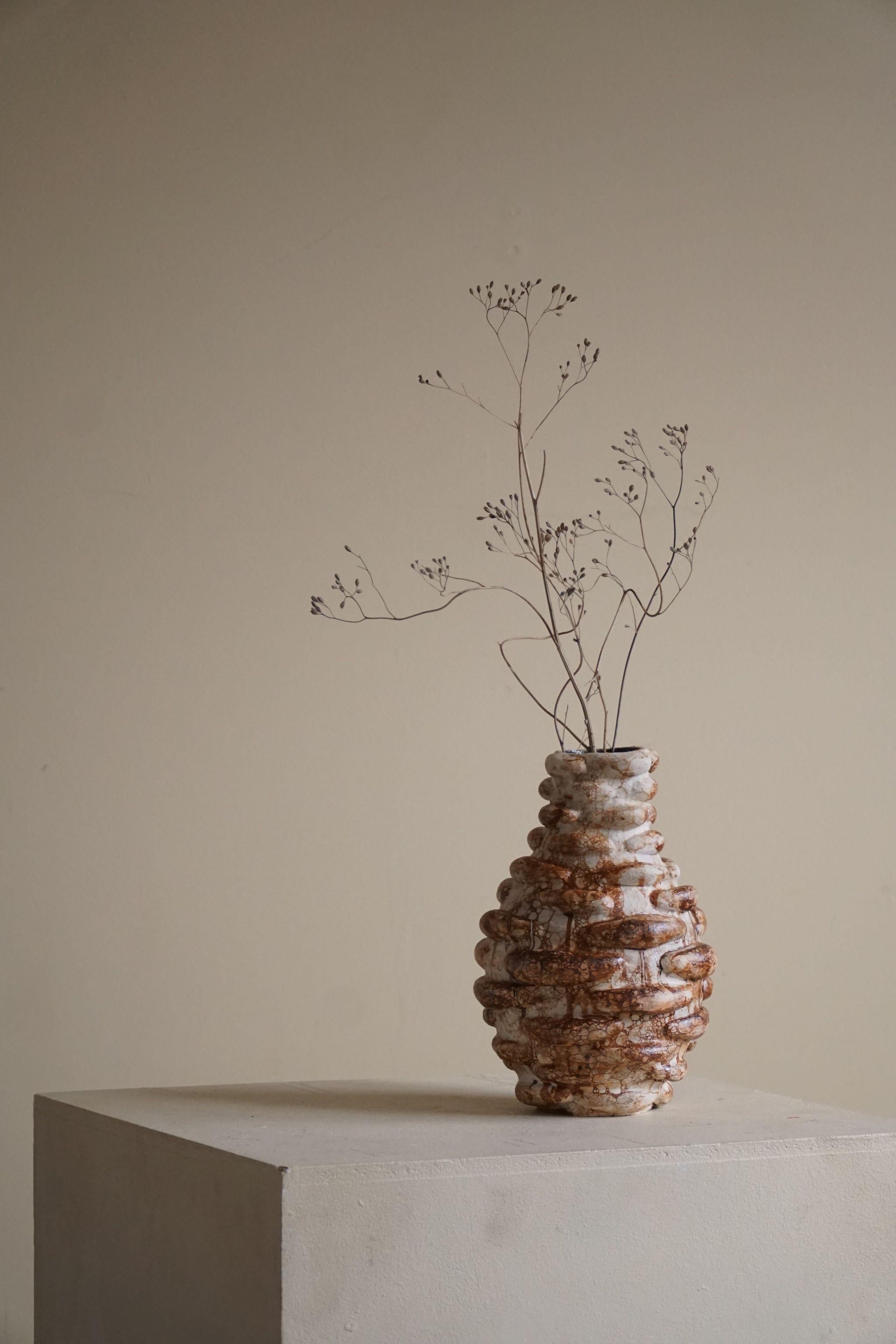 Ceramic, Stoneware Vase in Earthen Colored Glaze by Danish Artist Ole Victor 5
