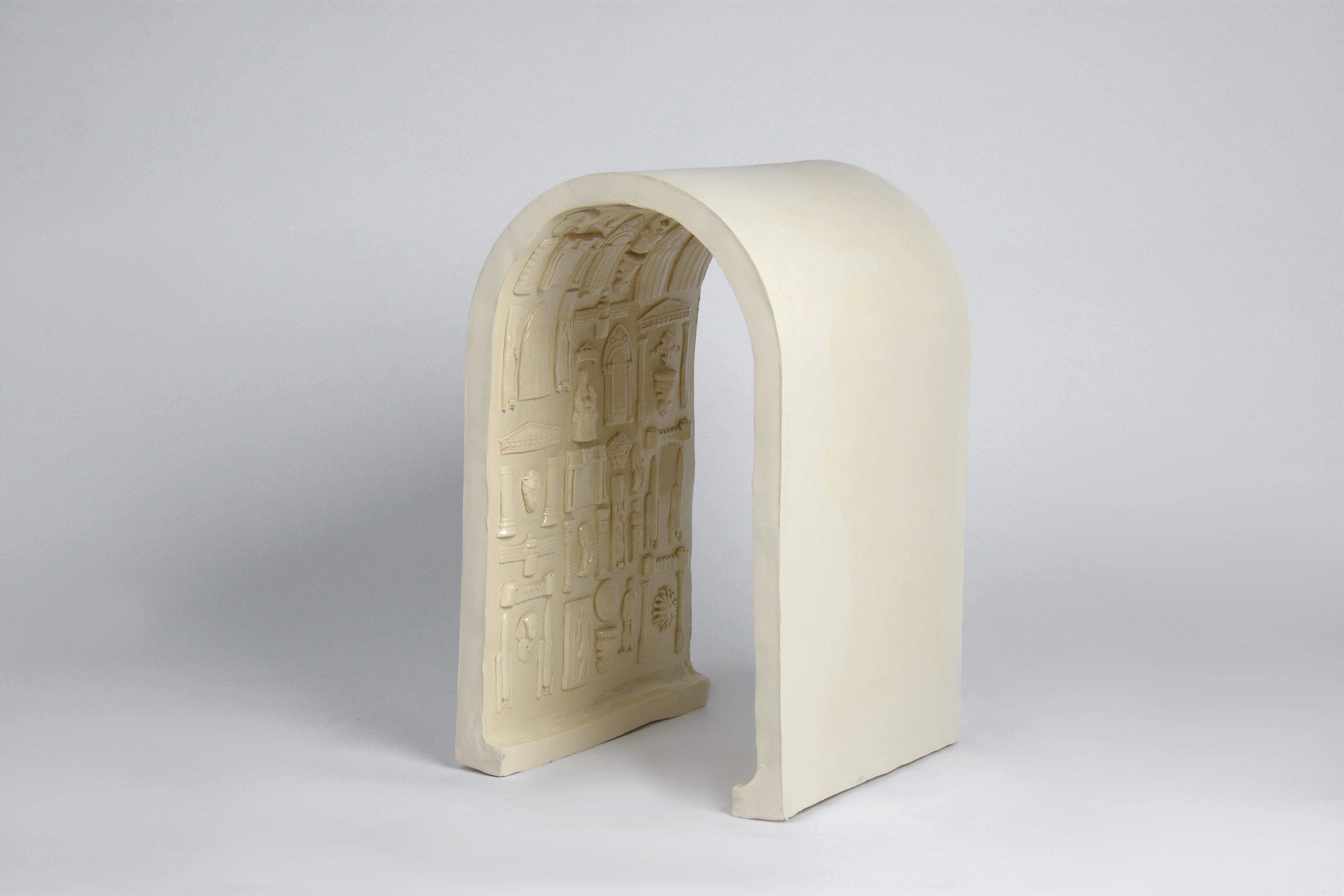 Modern Ceramic Stool by Adèle Vivet For Sale