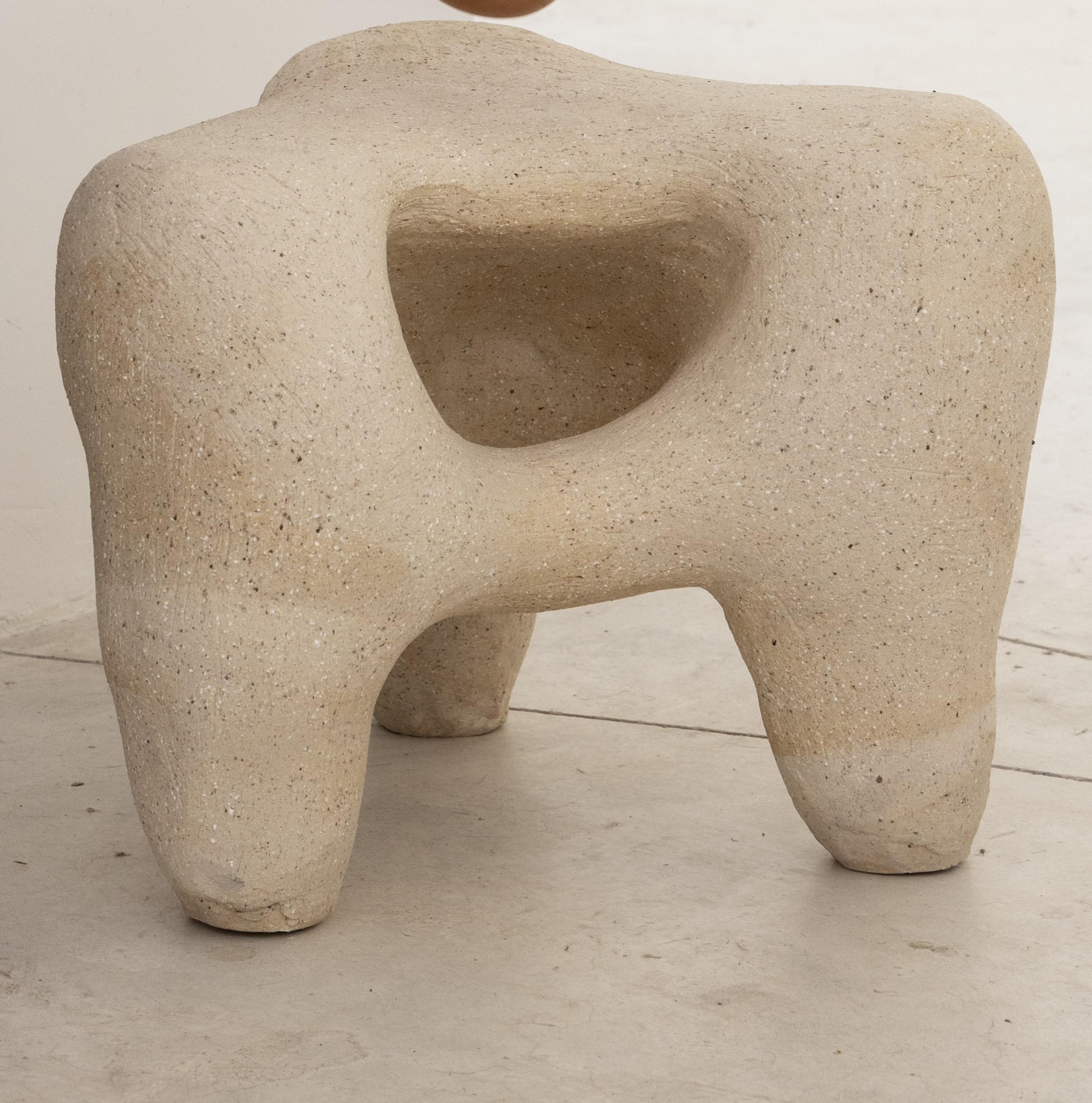 Ceramic stool by Camila Apaez
Unique piece.
Materials: stoneware.
Dimensions: D 37 x W 29 x H 30 cm.

Ila Ceramica emerged from a process of inner inquiry where ceramics became a space for presence, silence, touch and patience. Camila