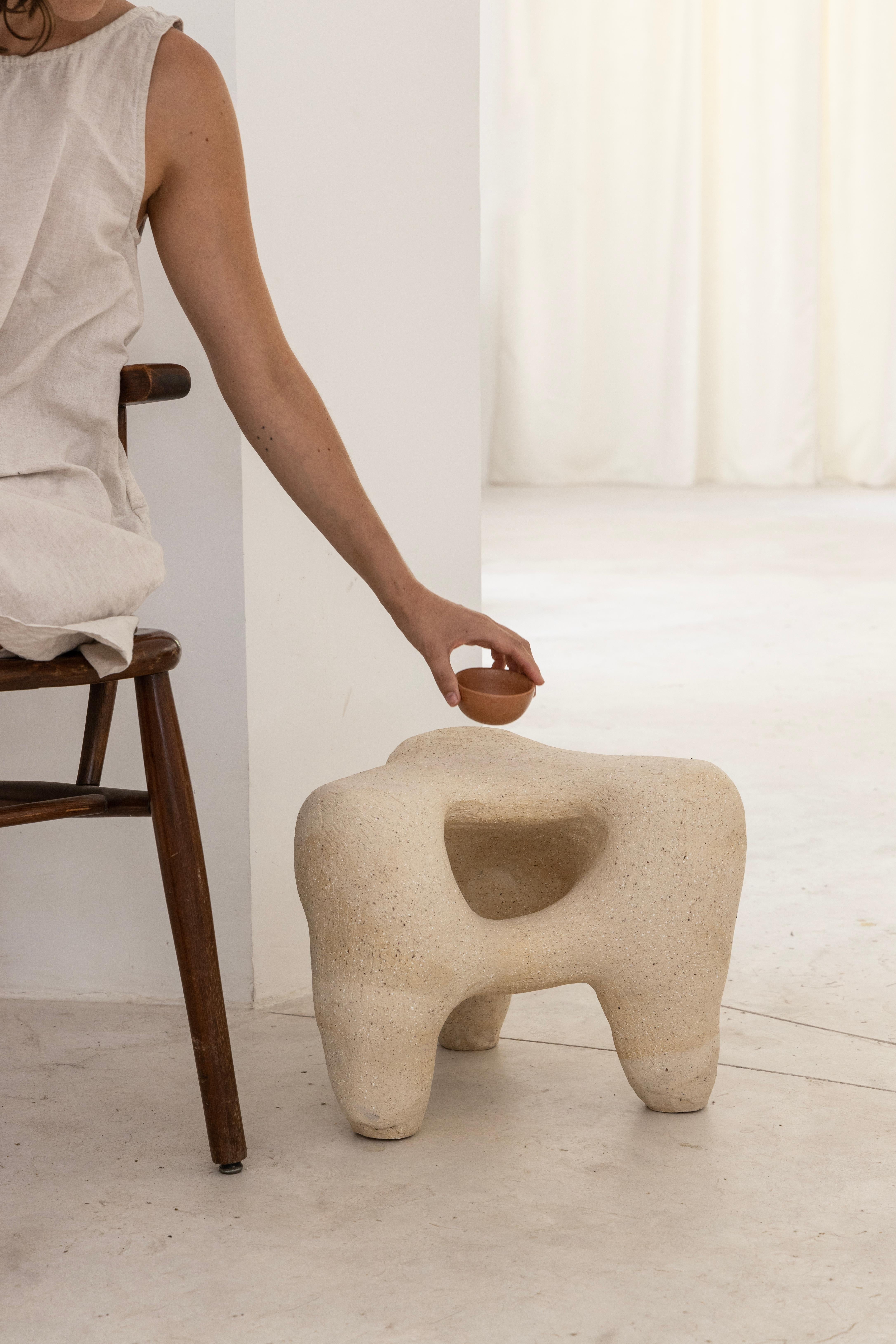 Modern Ceramic Stool by Camila Apaez For Sale