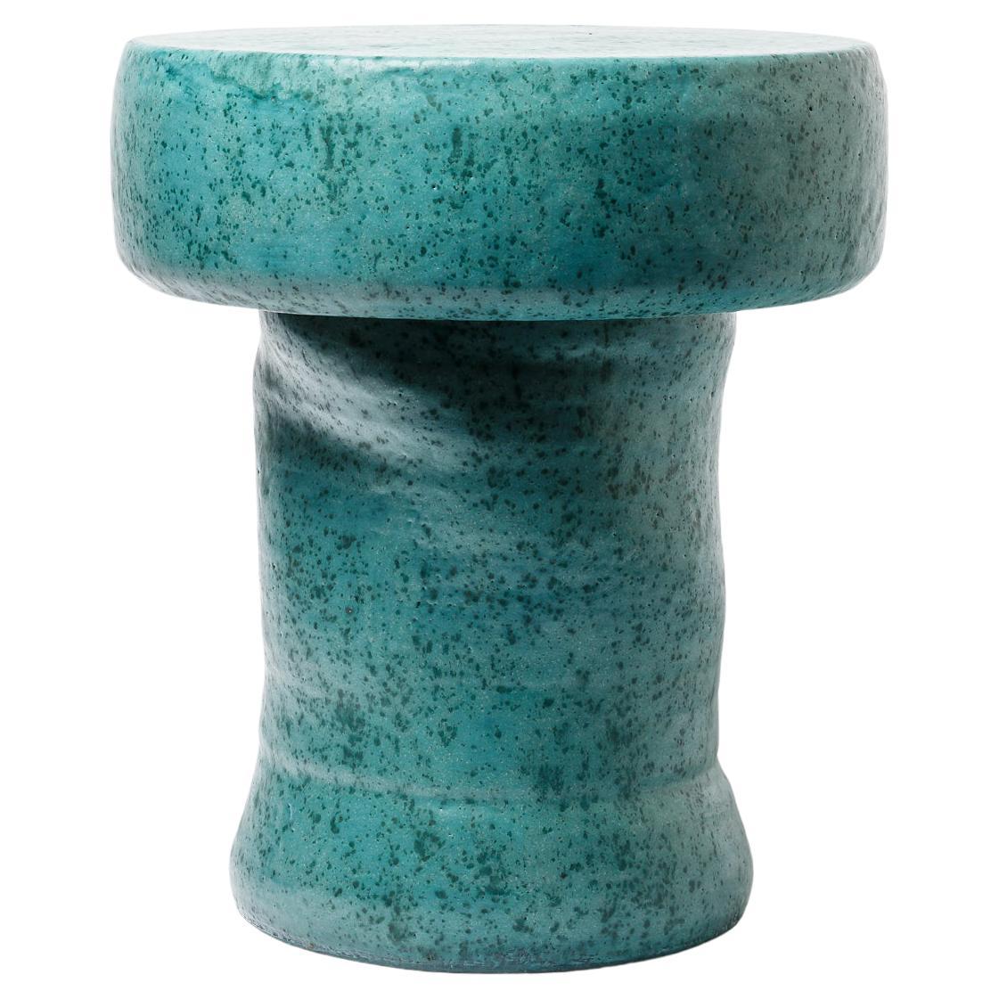 Ceramic Stool or Table with Glazes Decoration by Mia Jensen, circa 2021 For Sale at 1stDibs