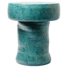Ceramic Stool or Table with Glazes Decoration by Mia Jensen, circa 2021