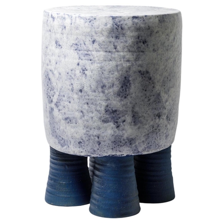 Ceramic Stool or Table with Glazes Decoration by Mia Jensen, circa 2021