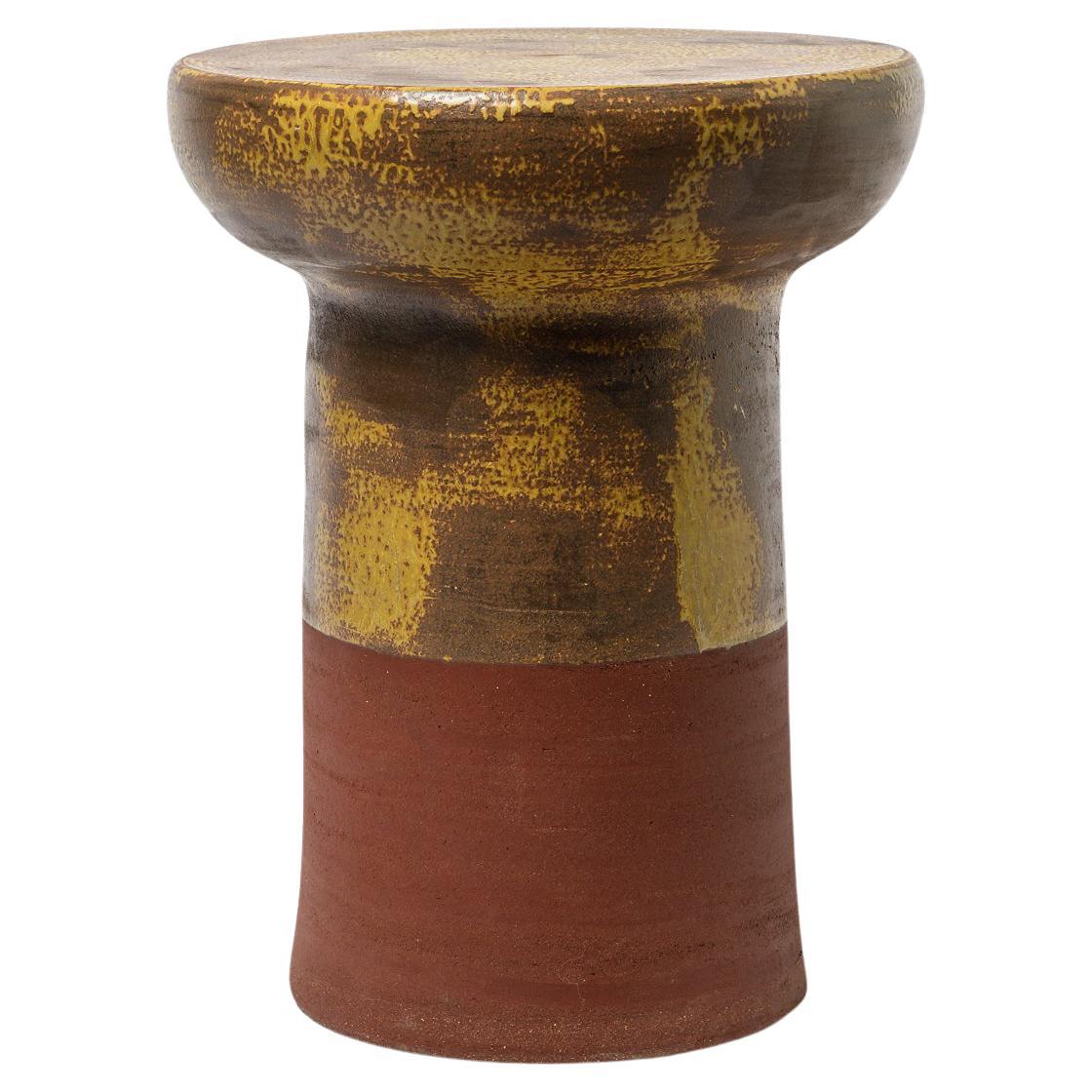 Ceramic Stool or Table with Glazes Decoration by Mia Jensen, circa 2021 For Sale at 1stDibs