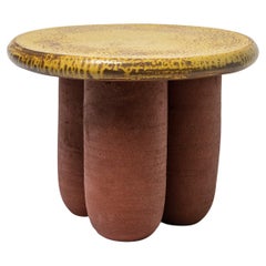 Ceramic Stool or Table with Glazes Decoration by Mia Jensen, circa 2021