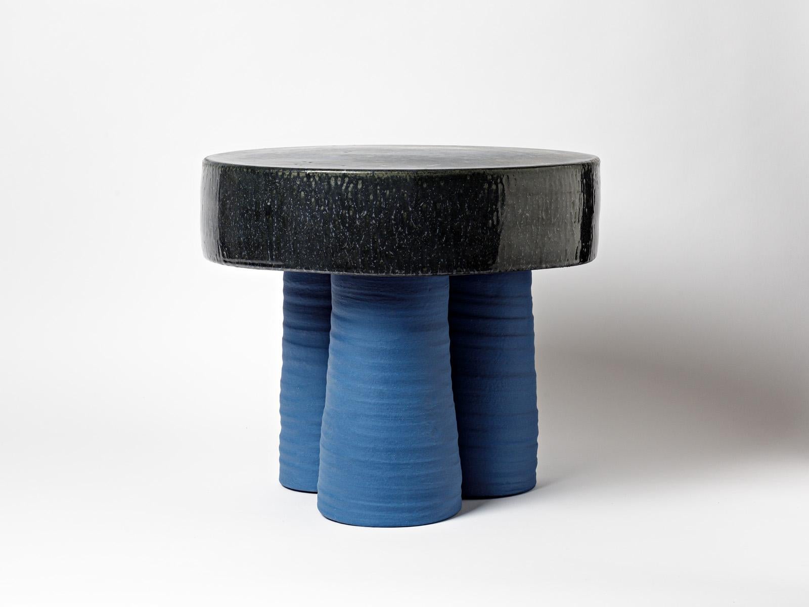 Ceramic Stool or Table with Glazes Decoration by Mia Jensen, circa 2022 In New Condition In Saint-Ouen, FR