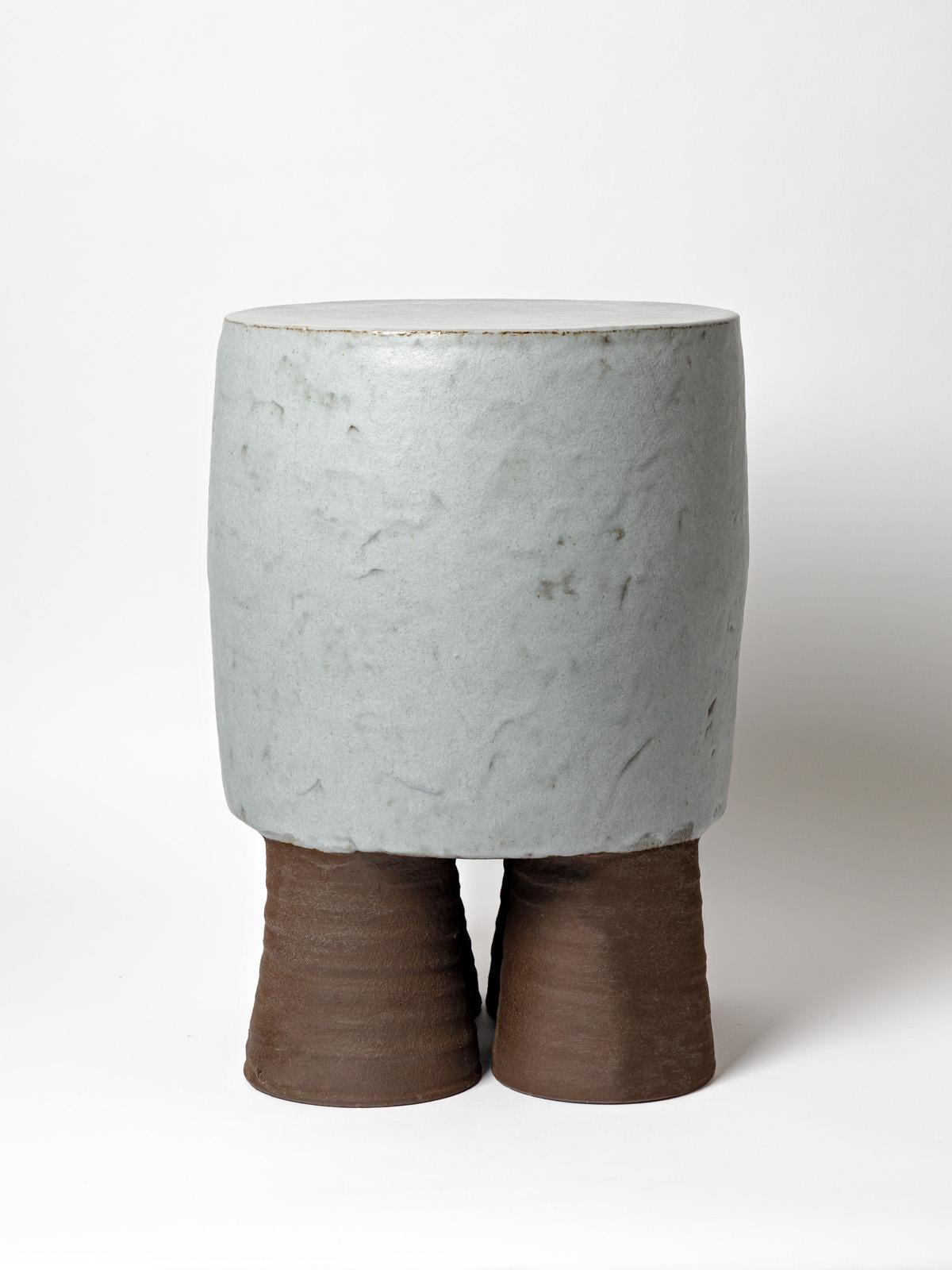 Ceramic Stool or Table with Glazes Decoration by Mia Jensen, circa 2022 In New Condition For Sale In Saint-Ouen, FR