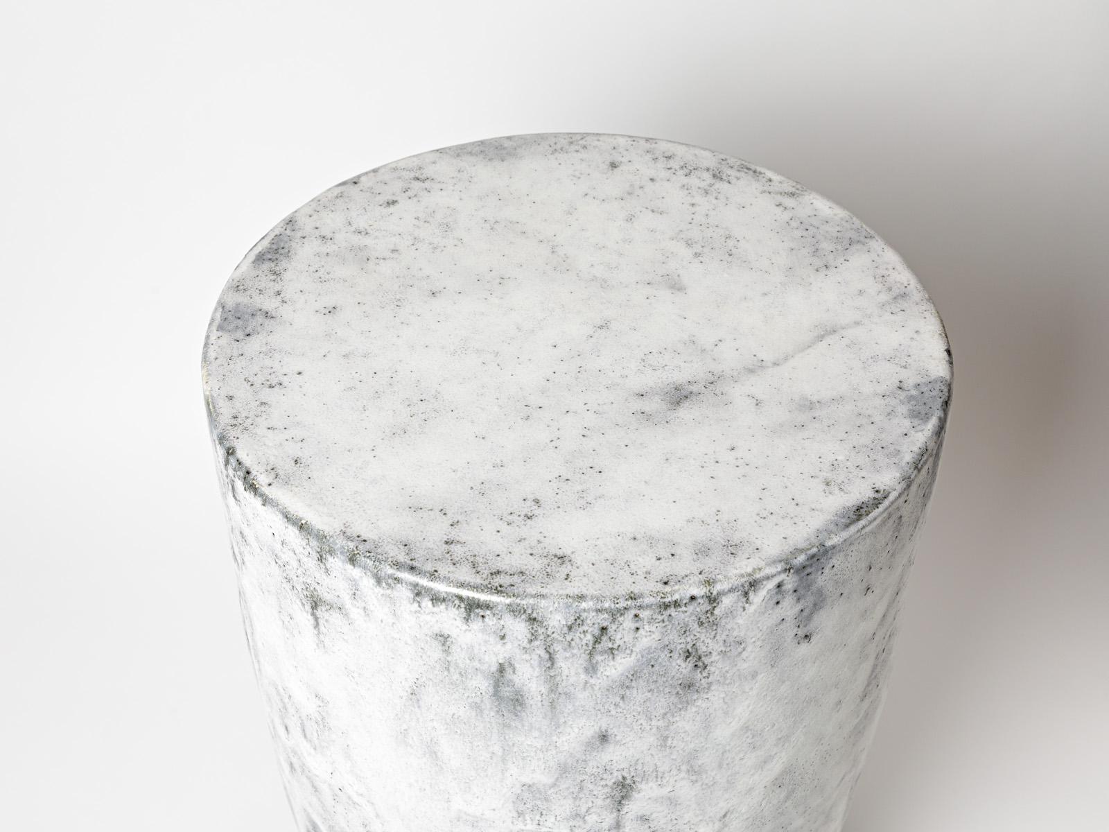 Contemporary Ceramic Stool or Table with Glazes Decoration by Mia Jensen, circa 2022