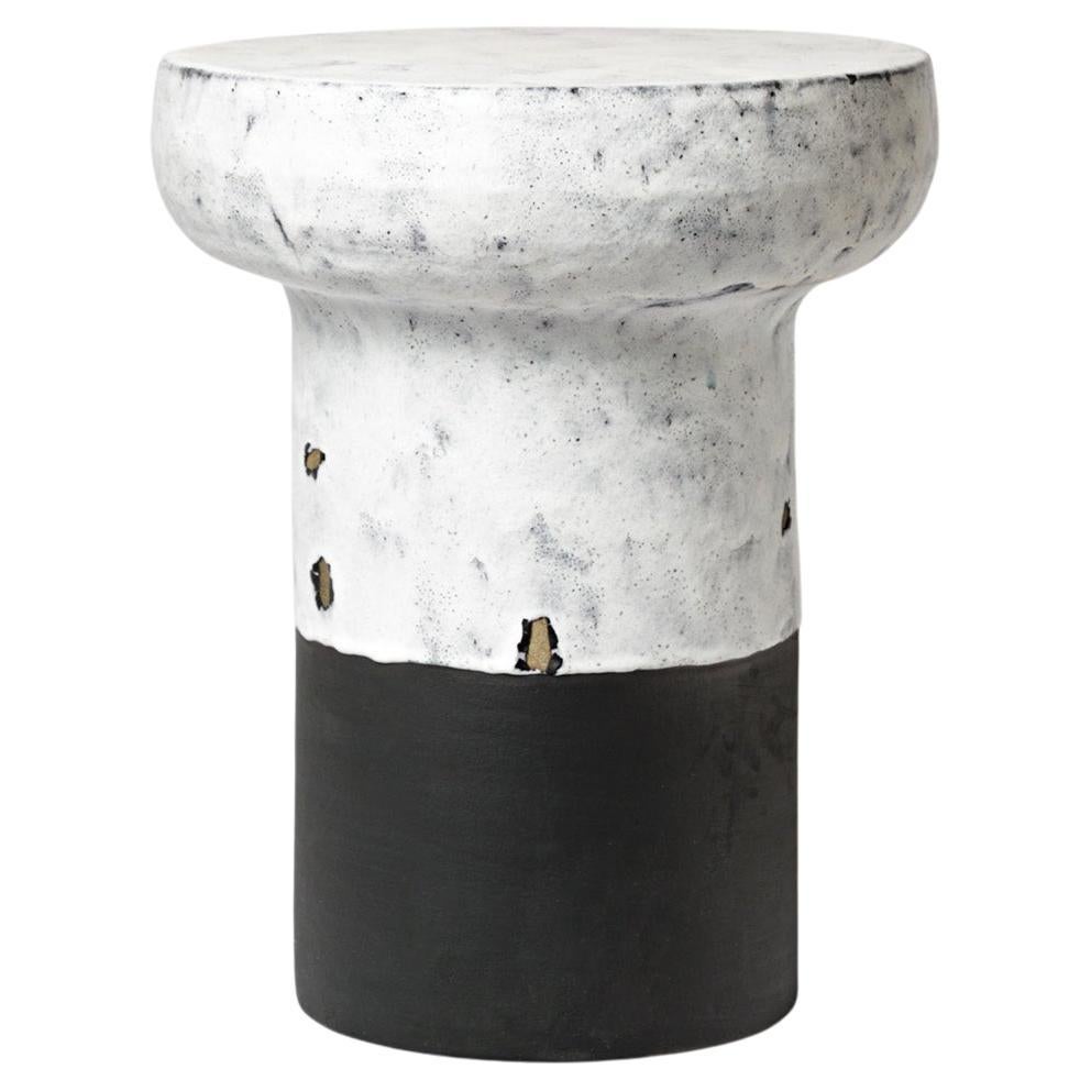 Ceramic Stool or Table with Glazes Decoration by Mia Jensen, circa 2022