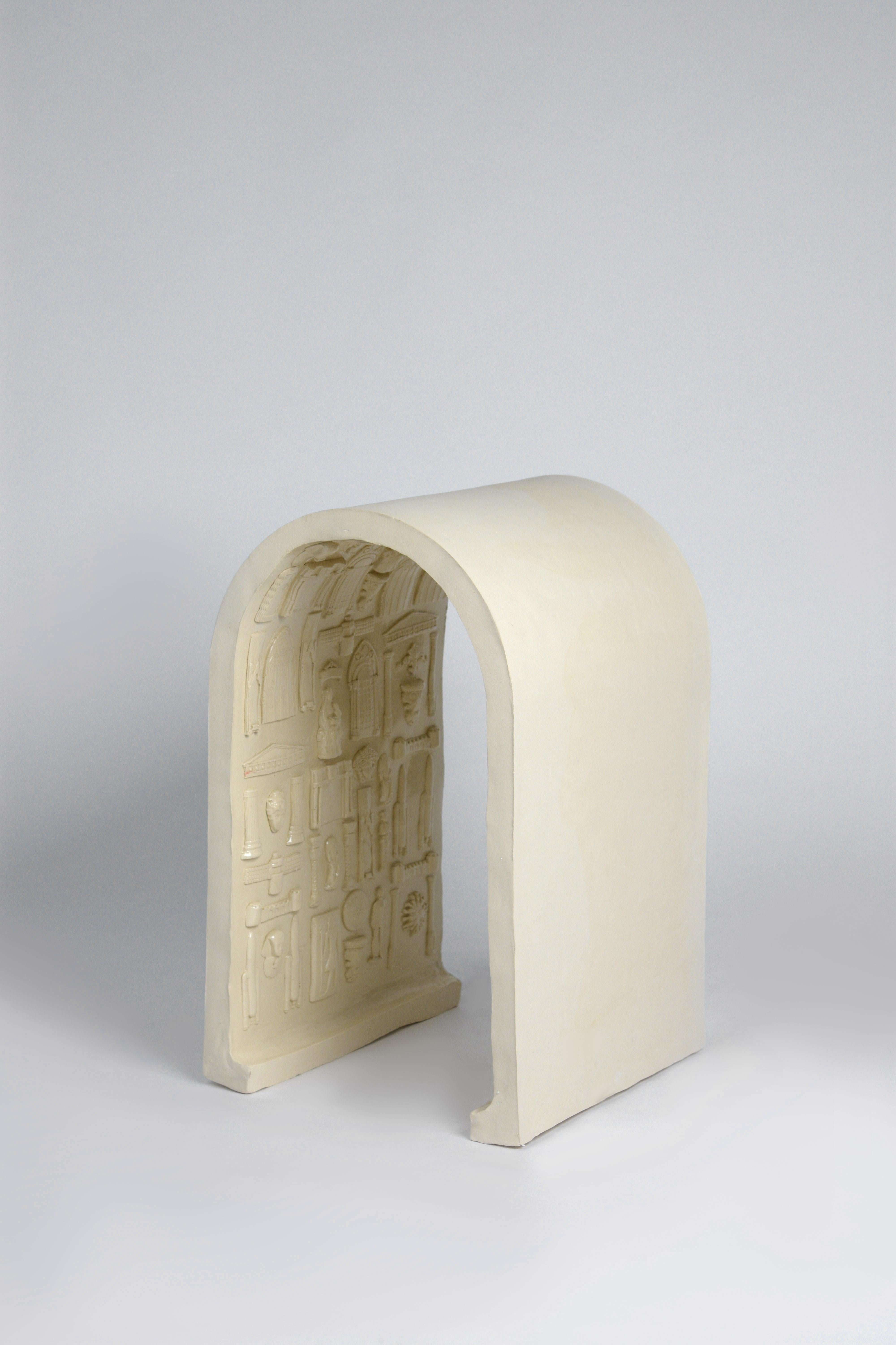 Ceramic Stool Sculpted by Adèle Vivet For Sale 4