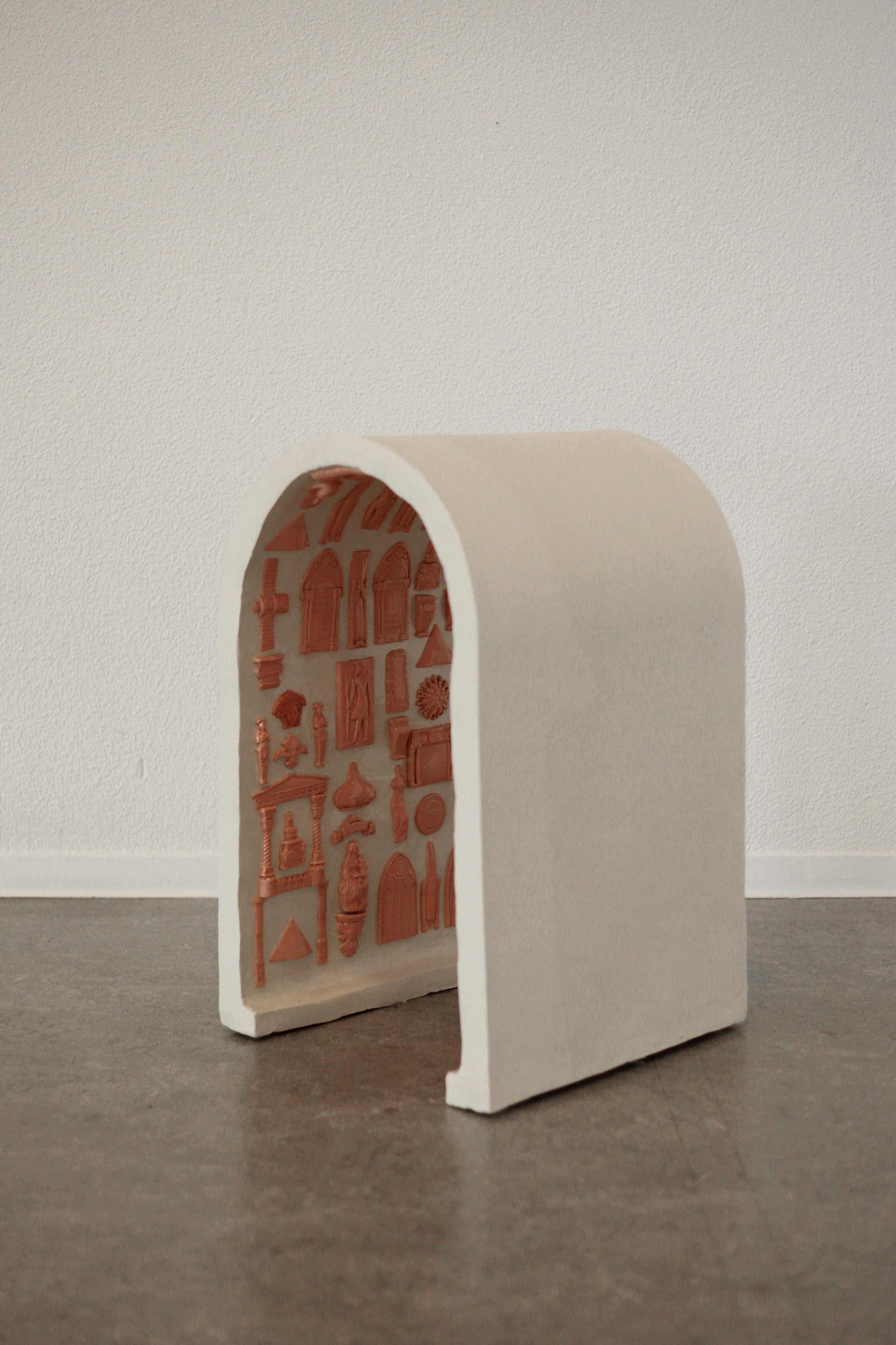 Contemporary Ceramic Stool Sculpted by Adèle Vivet For Sale