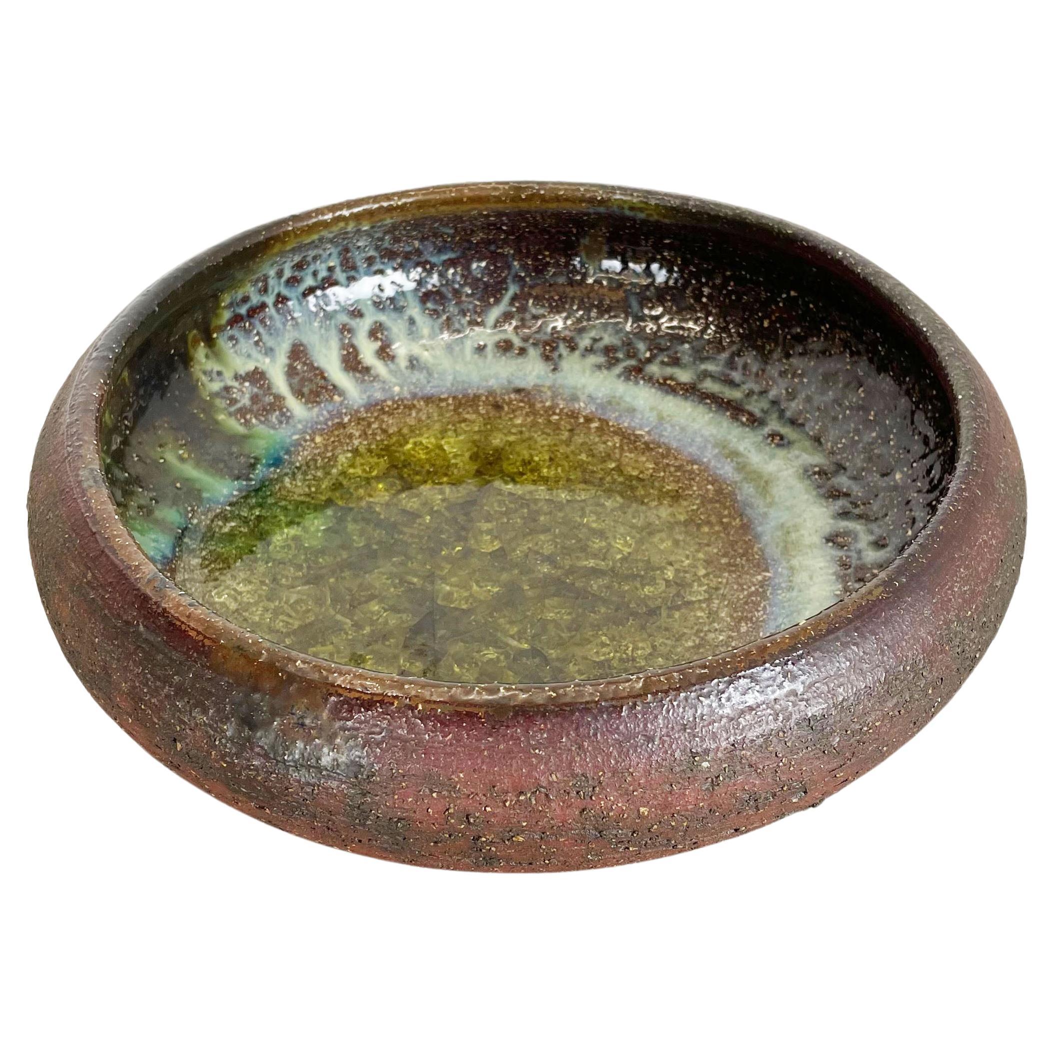 Ceramic Studio Pottery Bowl Shell Element by Gerhard Liebenthron, Germany, 1970s For Sale