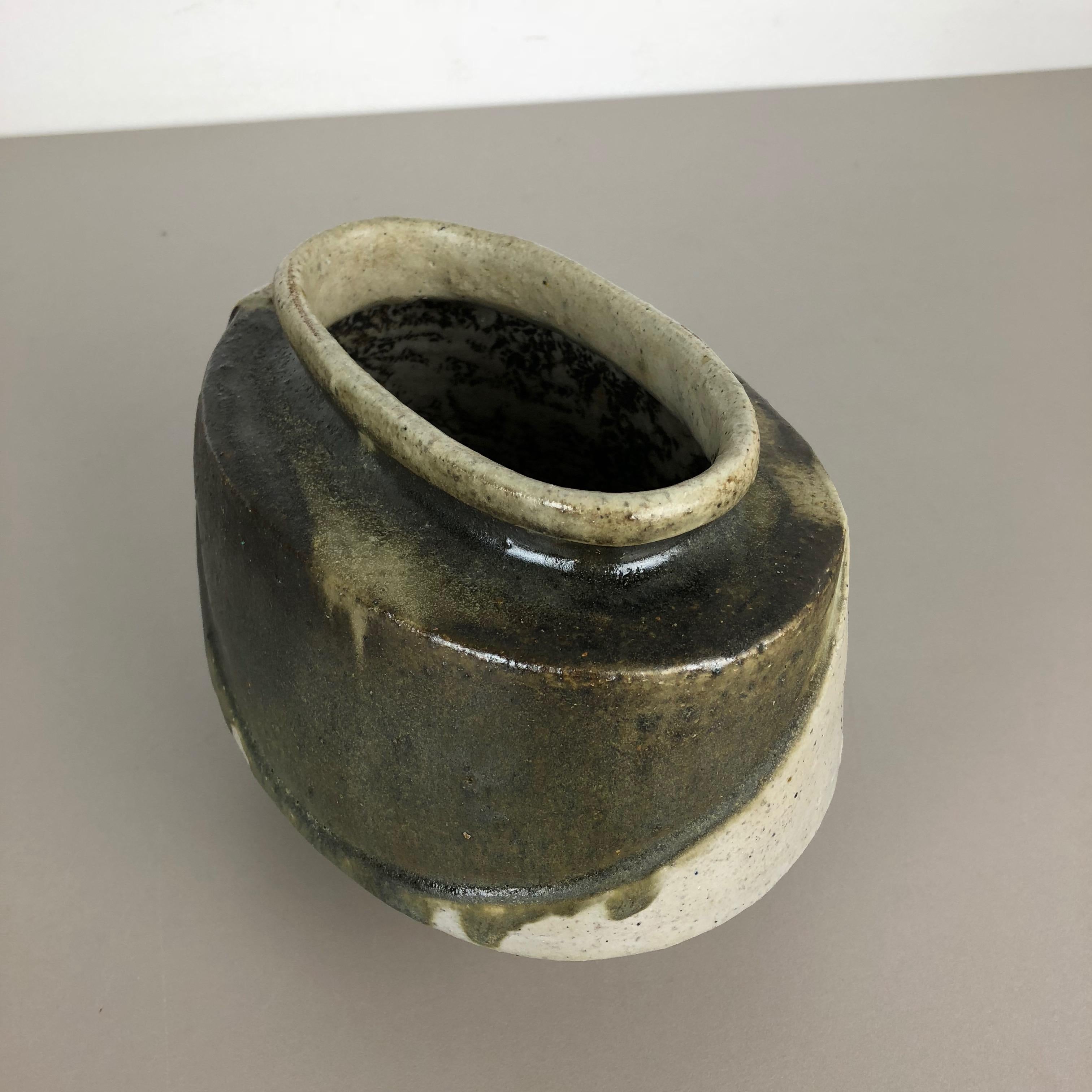 Ceramic Studio Pottery Object Vase by Bruno and Ingeborg Asshoff, Germany, 1960s For Sale 4