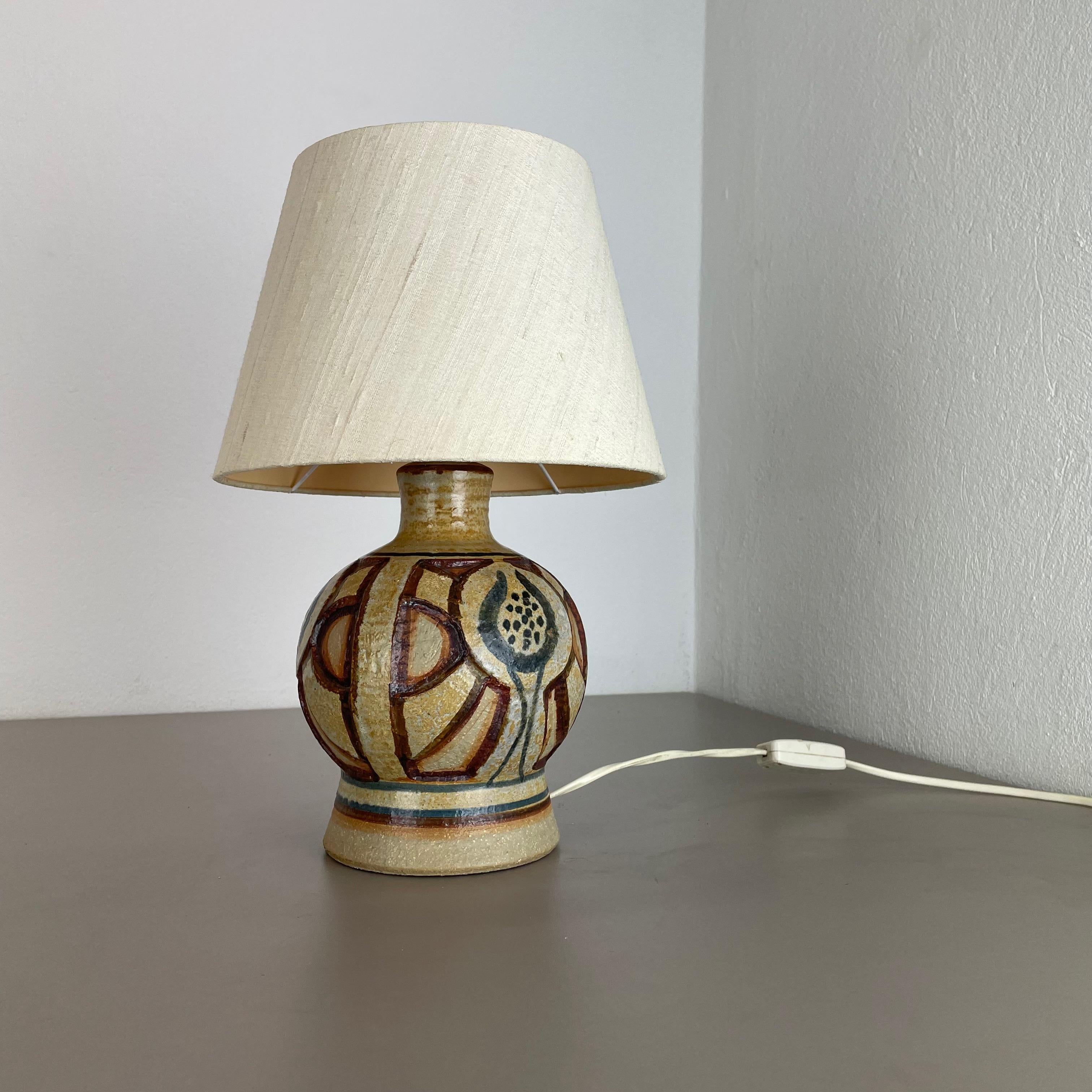 Mid-Century Modern Ceramic Studio Pottery Table Light Base by Soholm Ceramic, Denmark, 1970 For Sale