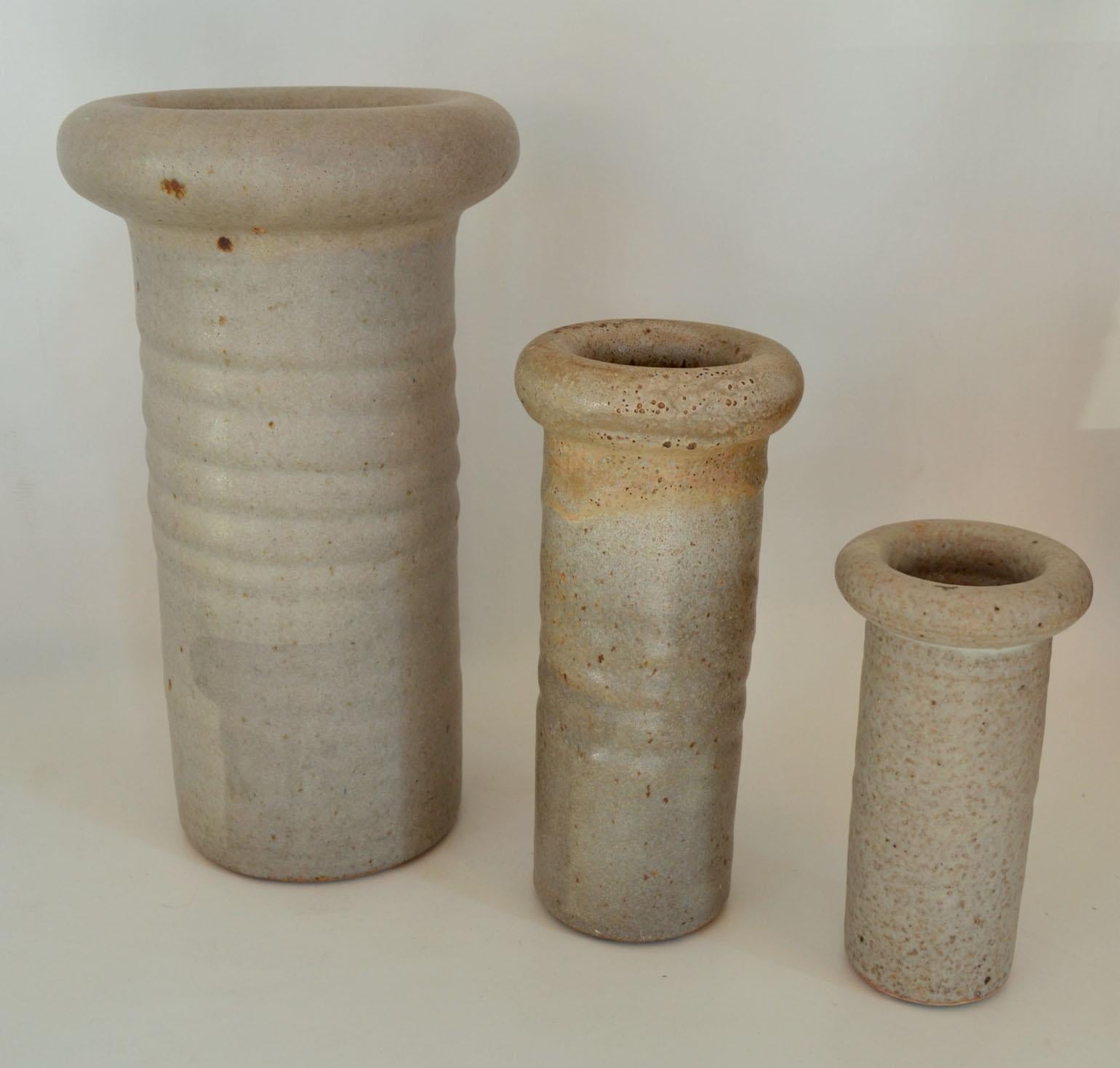 Ceramic Studio Vases by Knepper, Mobach 1960s, Cream and White 1