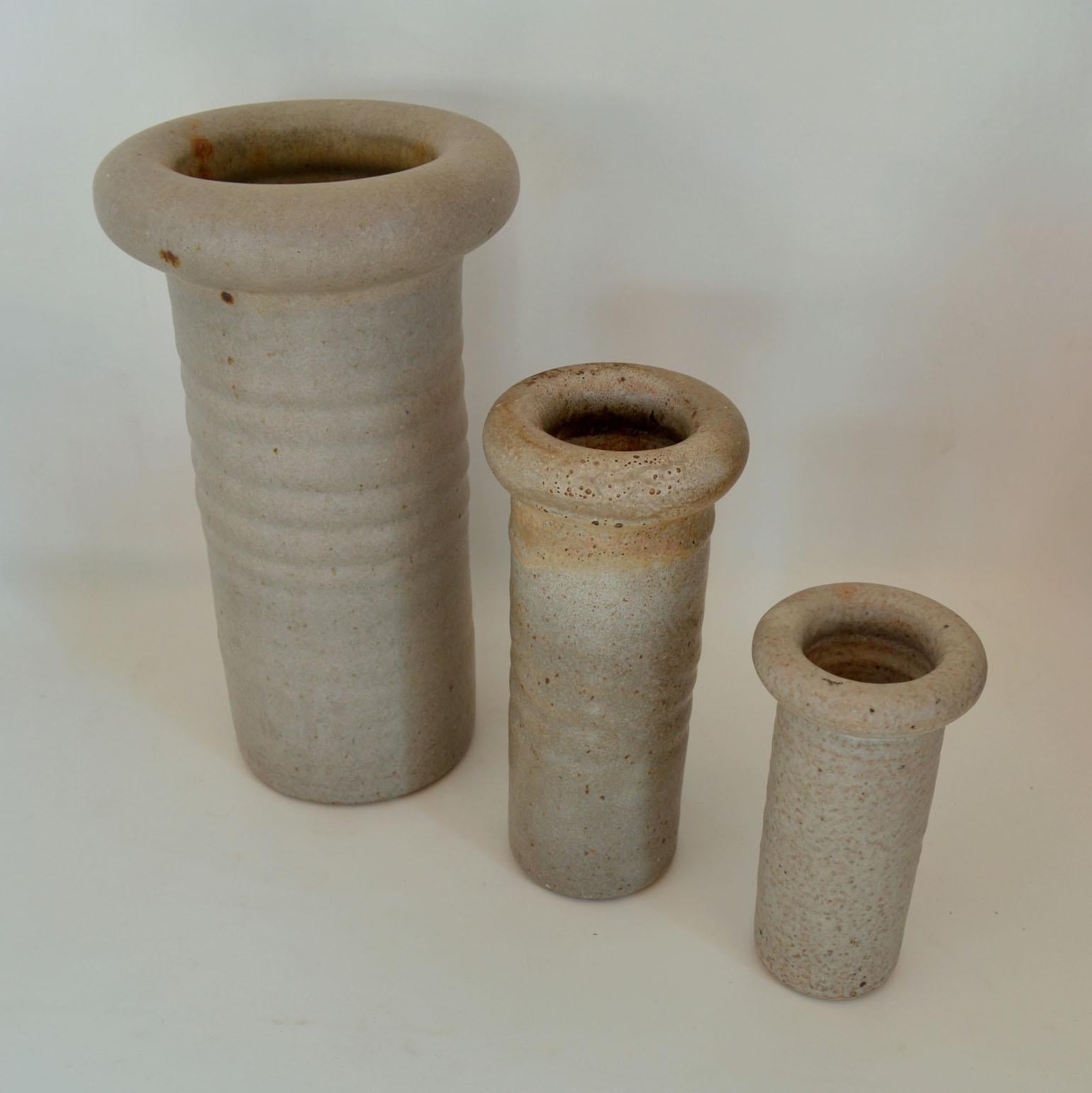 Ceramic Studio Vases by Knepper, Mobach 1960s, Cream and White 2