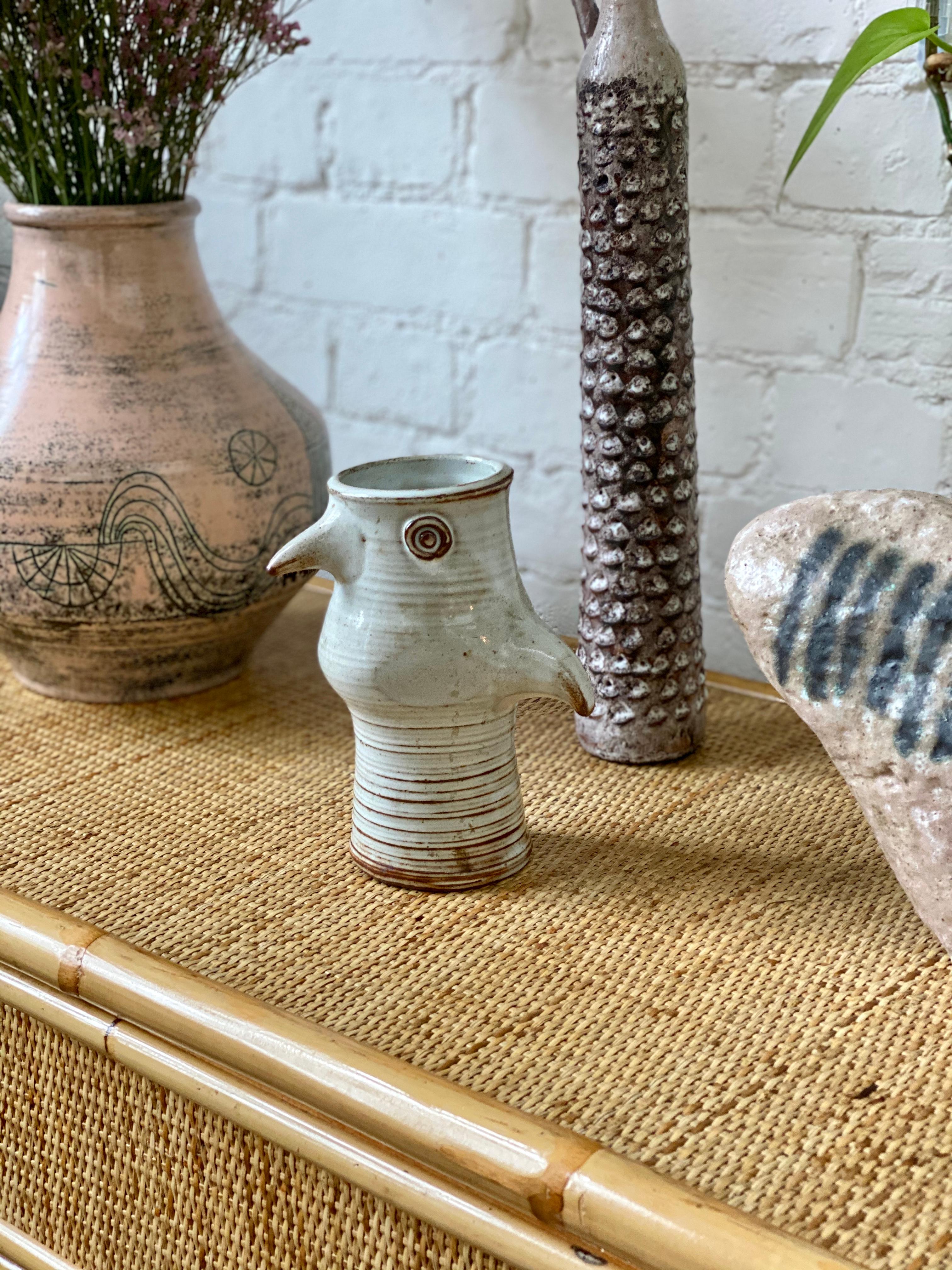 Mid-Century Modern Ceramic Stylized Bird Vase by Jacques Pouchain 'circa 1960s'