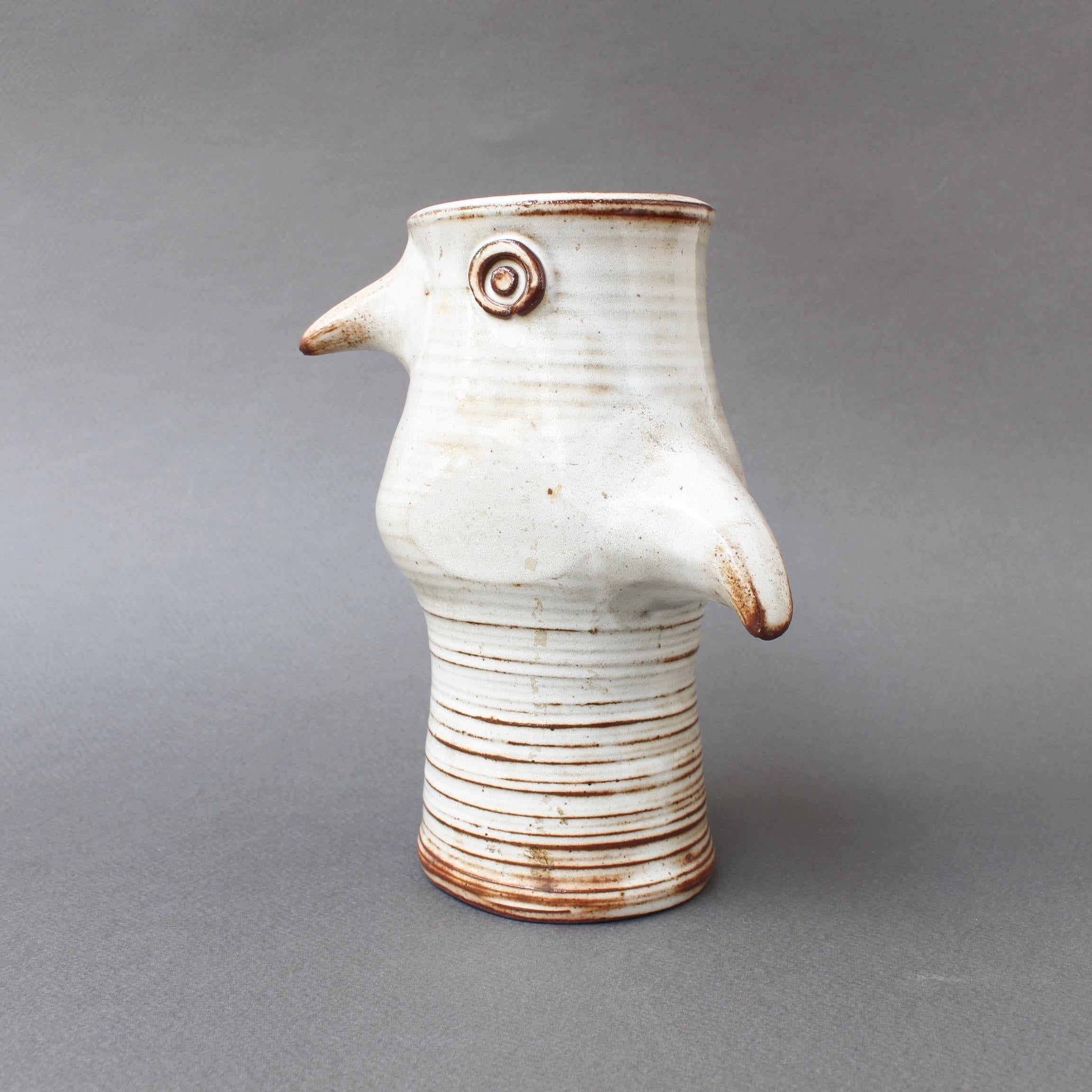 Glazed Ceramic Stylized Bird Vase by Jacques Pouchain 'circa 1960s'