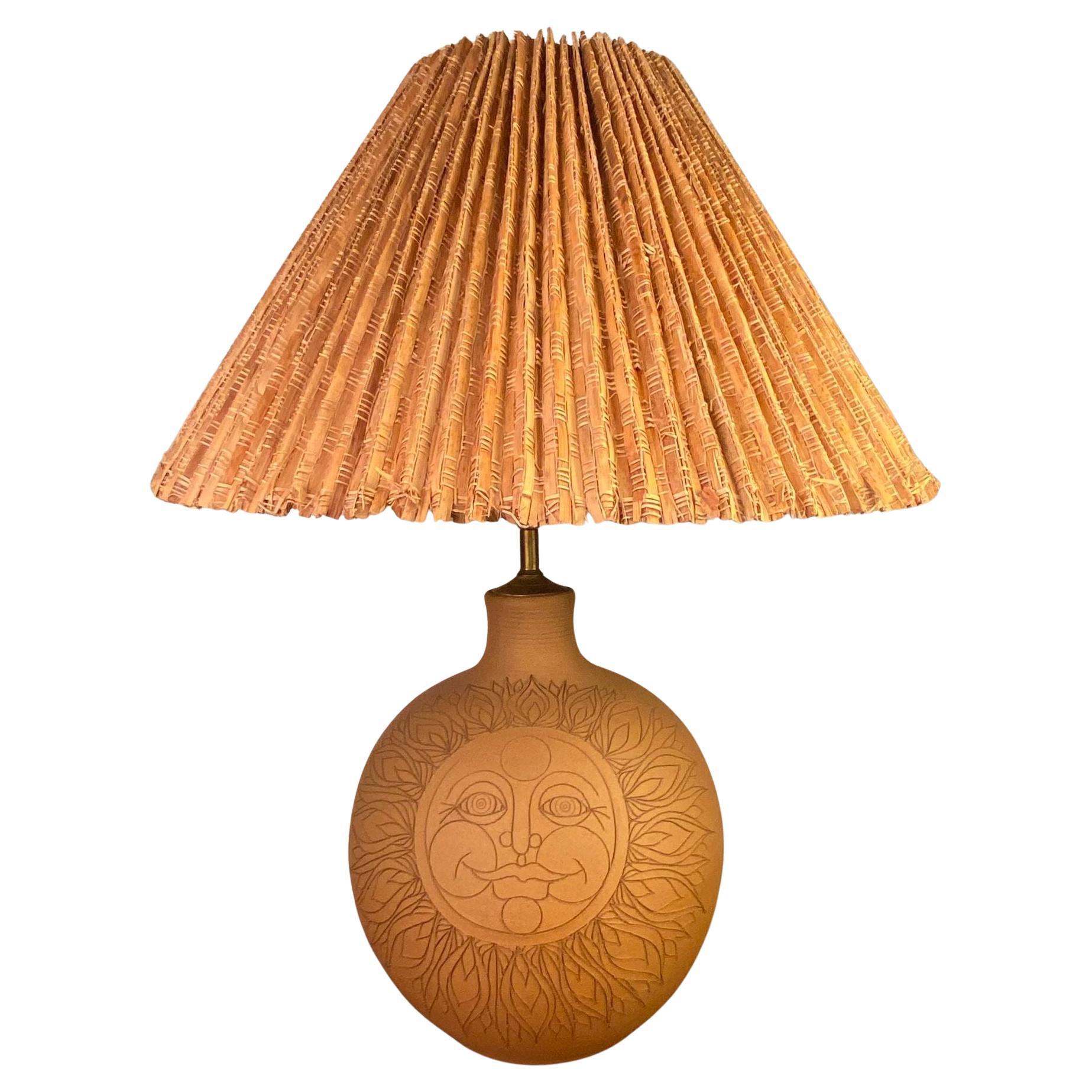 Ceramic Sun Lamp by Larry & Terry Brown