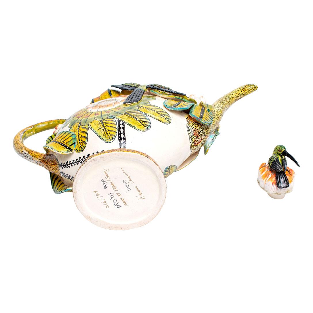 South African Ceramic Sunbird Teapot , hand made in South Africa