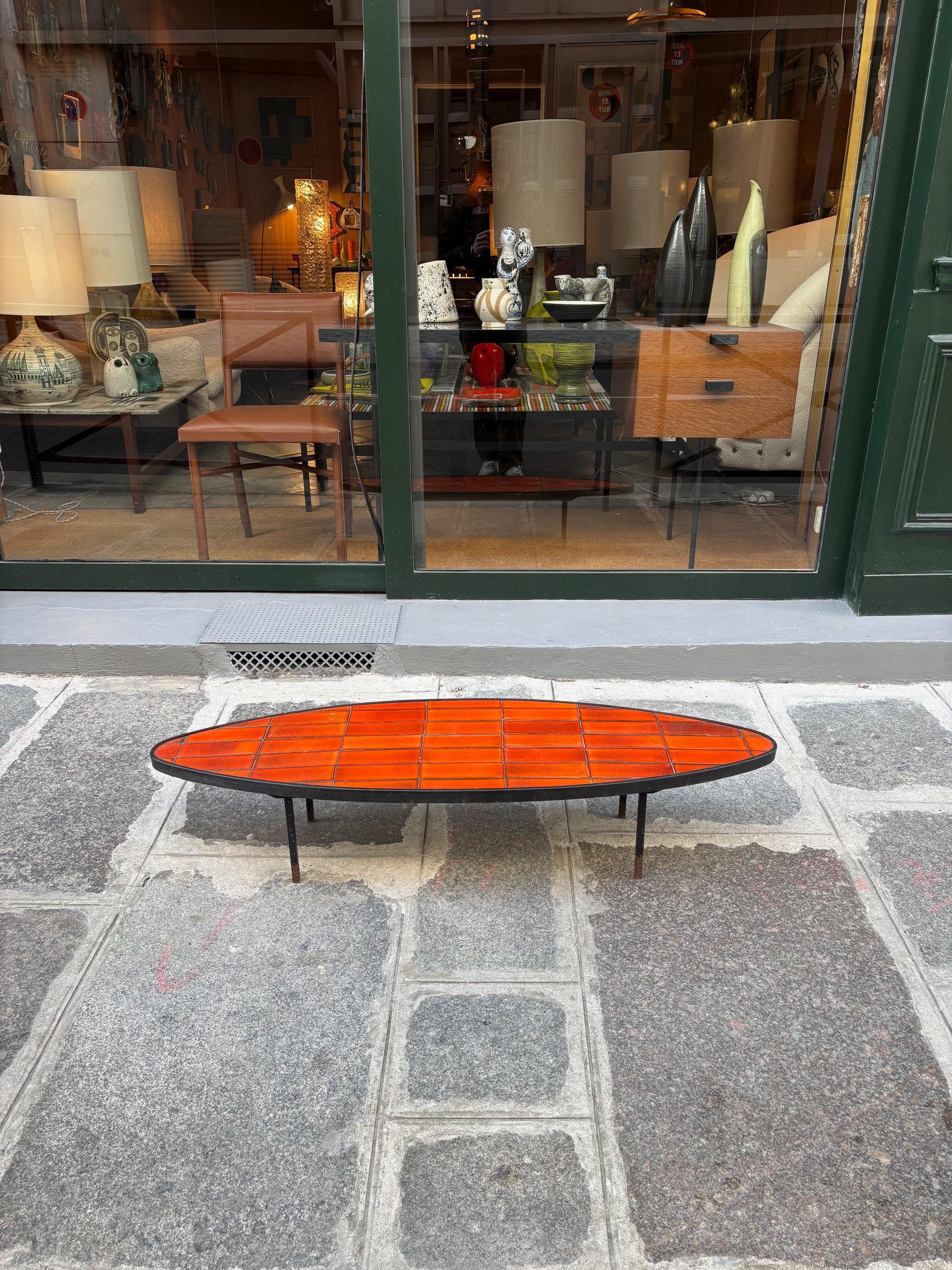 Keramik-Couchtisch von Roger Capron, Frankreich, ca. 1960er Jahre