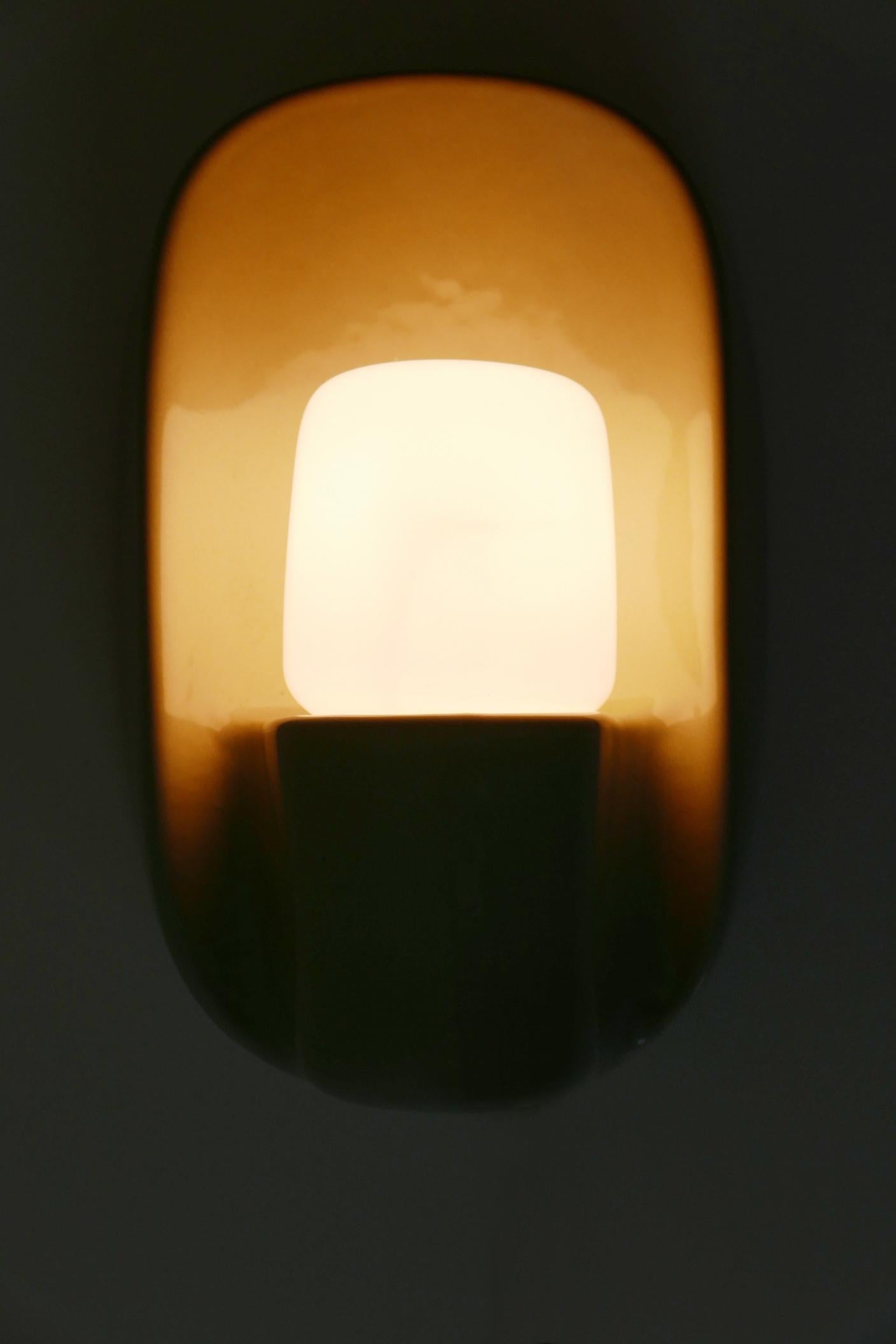 Glazed Ceramic Systral Wall Lamp or Sconce 6458 by Wilhelm Wagenfeld for Lindner, 1970