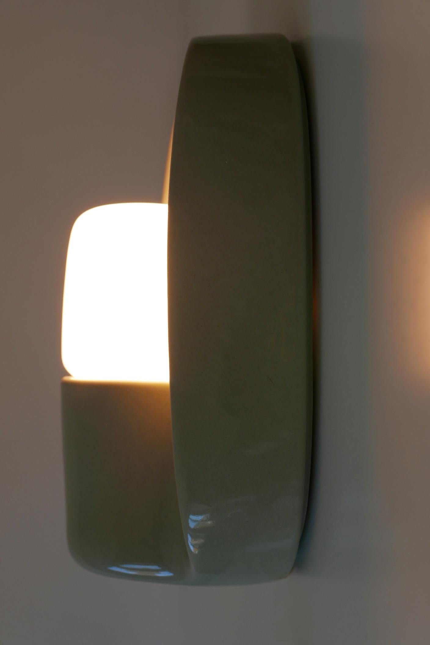 Late 20th Century Ceramic Systral Wall Lamp or Sconce 6458 by Wilhelm Wagenfeld for Lindner, 1970