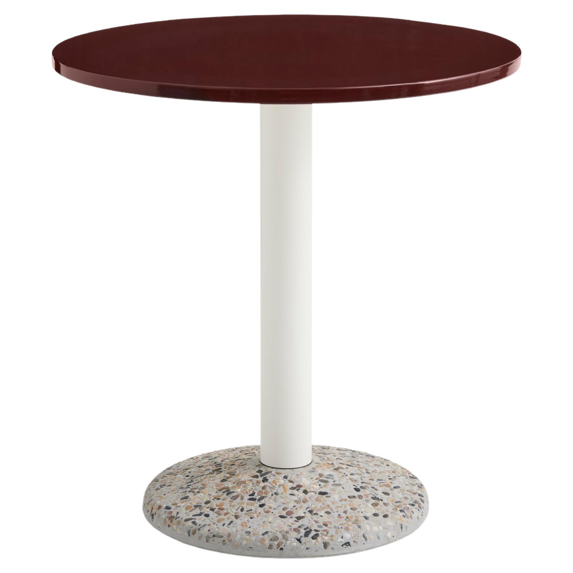 Keramiktisch Ø70, Außenbereich - Bordeauxfarbenes Porzellan - von Muller Van Severen für Hay im Angebot