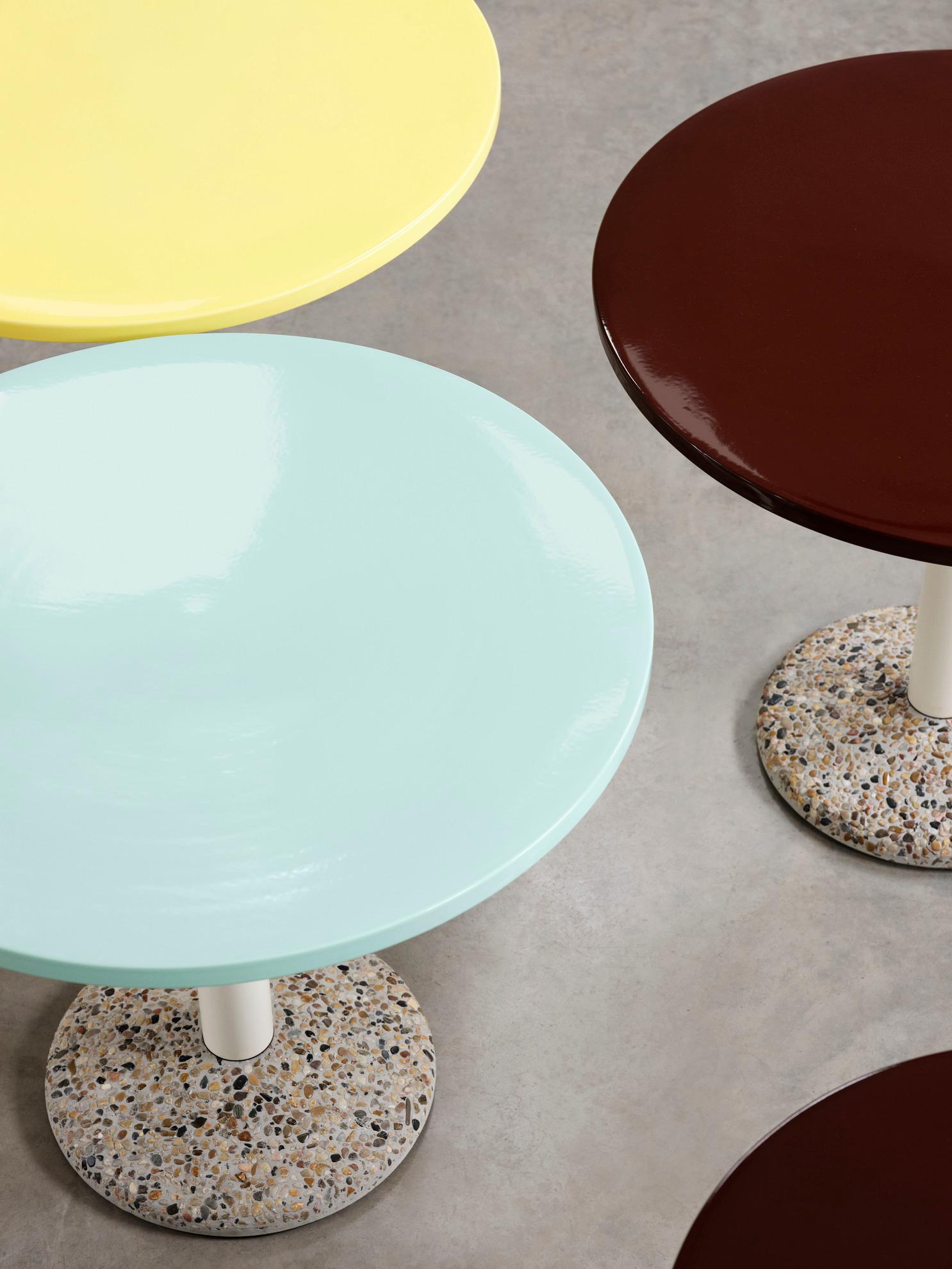 Powder-Coated Ceramic Table Ø70, Outdoor-Bright Yellow Porcelain-by Muller Van Severen for Hay For Sale