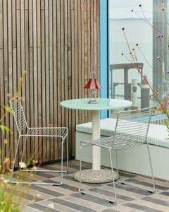Ceramic Table Ø70, Outdoor-Light Mint Porcelain-by Muller Van Severen for Hay