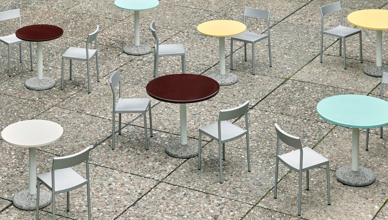 Contemporary Ceramic Table Ø70, Outdoor-Light Mint Porcelain-by Muller Van Severen for Hay For Sale