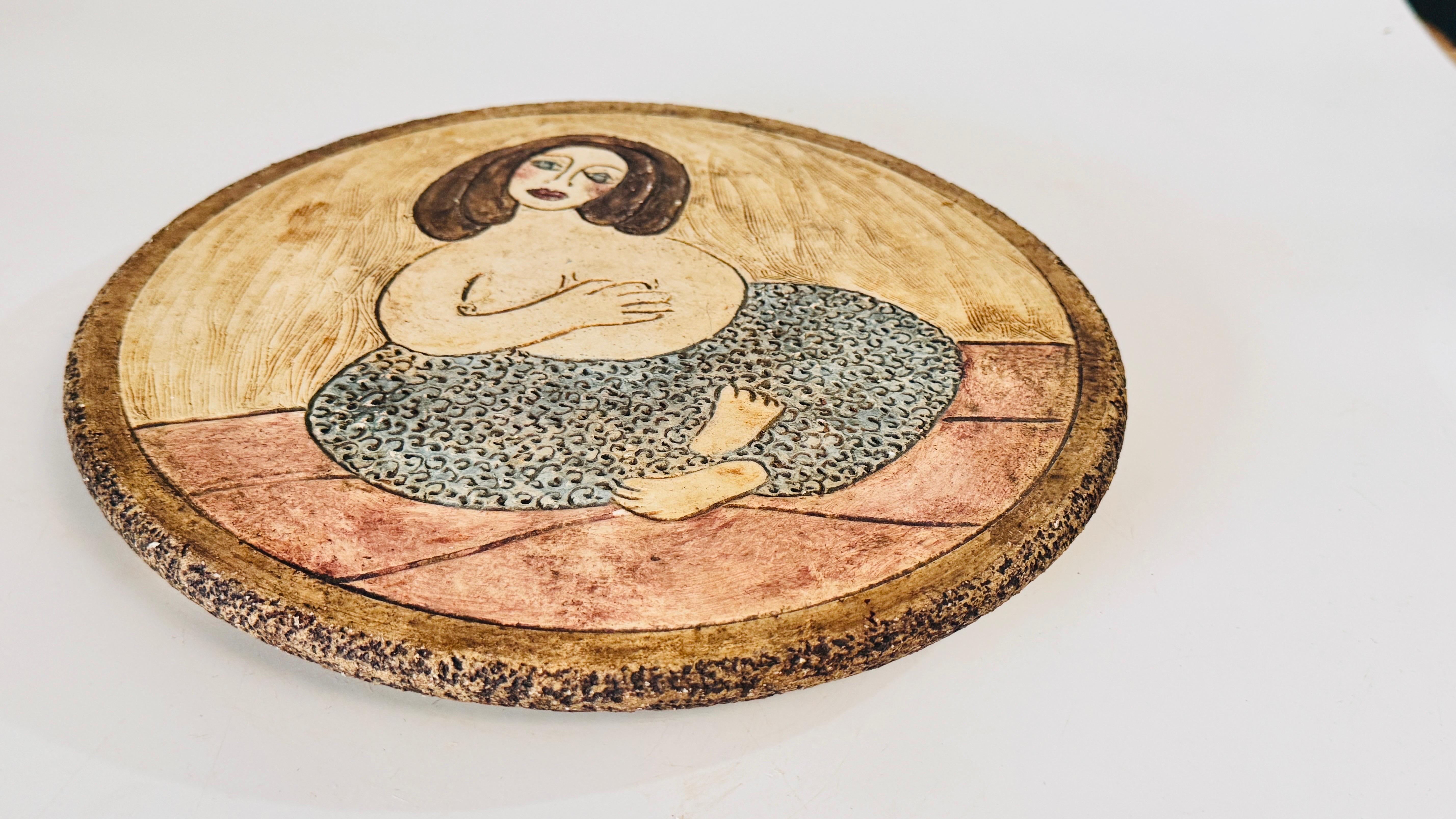 Centre de table ou assiette décorative en céramique, signé Perret, Saint-Paul en vente 2