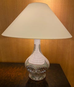Lampe de bureau en céramique, Accolay, France, années 1960