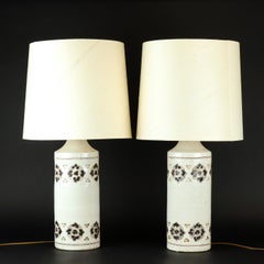 Lampada da tavolo in ceramica Aldo Londi Bitossi per Bergboms una coppia Svezia 1960 marcata