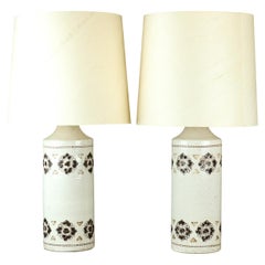 Lampada da tavolo in ceramica Aldo Londi Bitossi per Bergboms una coppia Svezia 1960 marcata