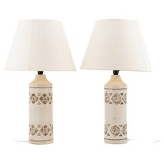 Ceramic Table Lamp Aldo Londi for Bitossi Bergboms  a Pair Sweden 1960s Signed