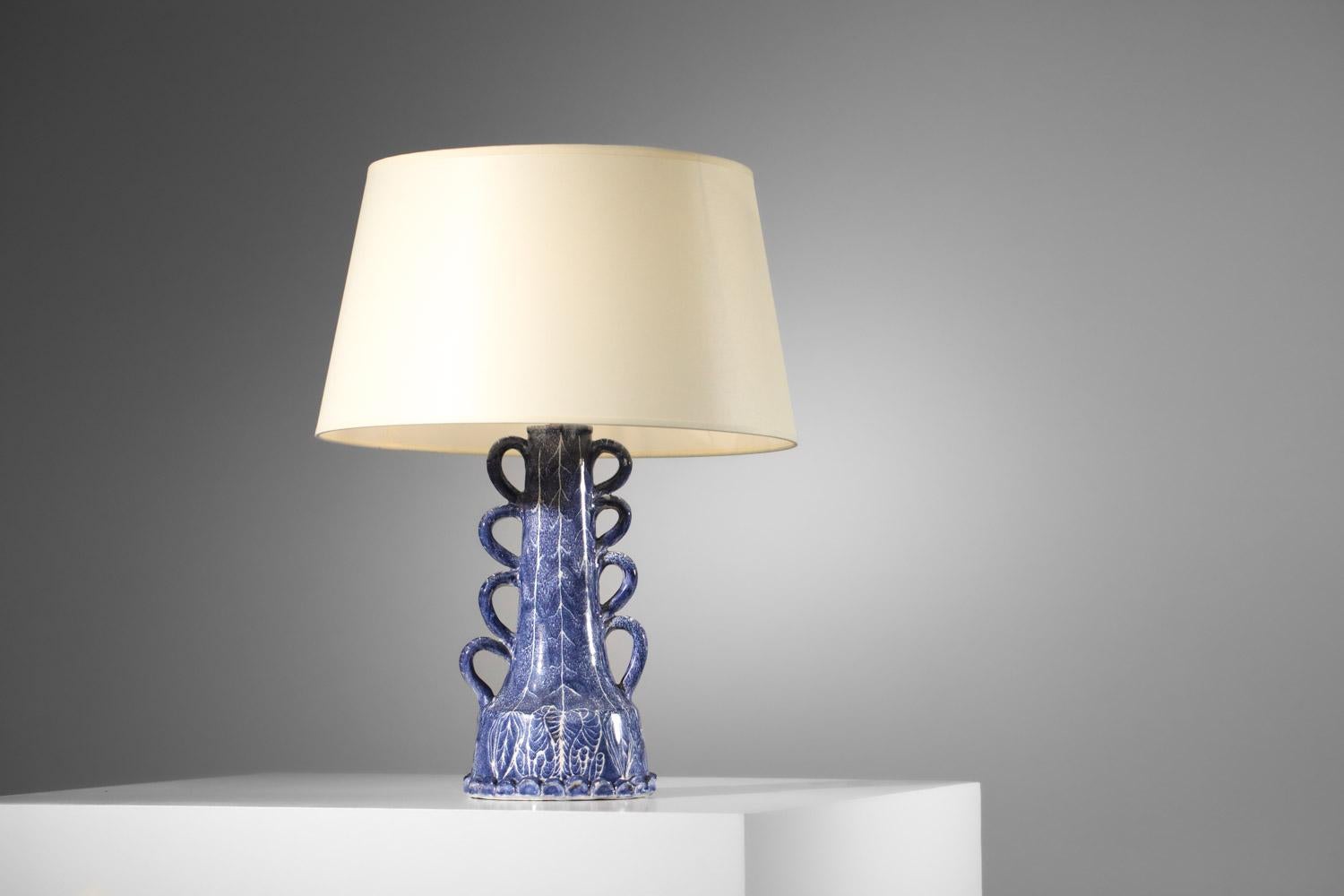 French Ceramic table lamp attr. Soizic Bizette années 60  For Sale