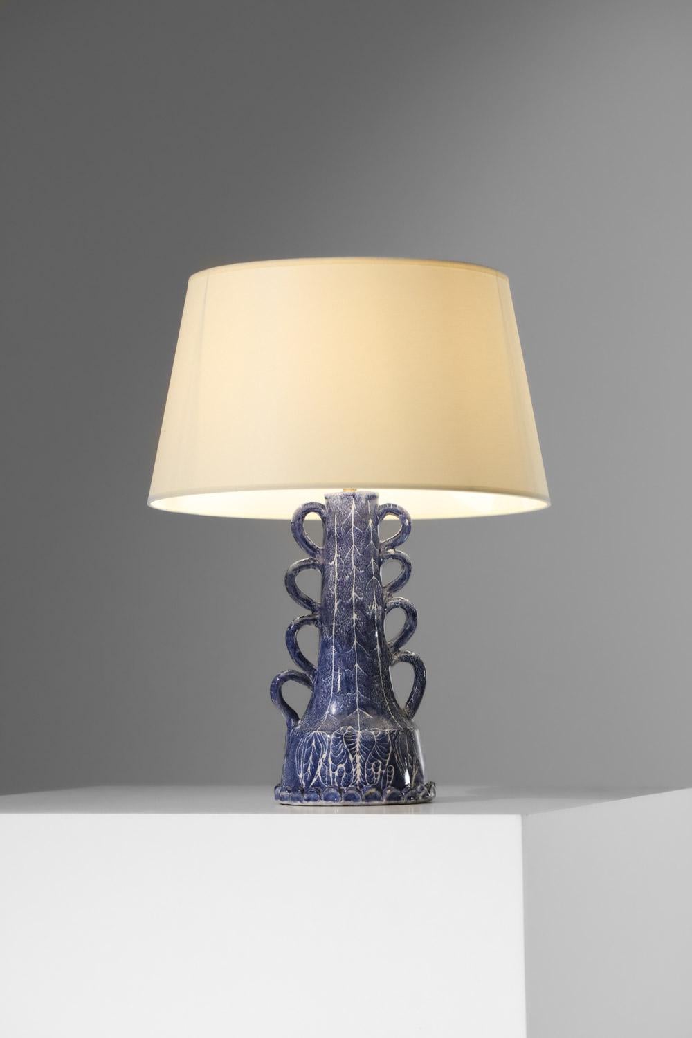 Mid-20th Century Ceramic table lamp attr. Soizic Bizette années 60  For Sale