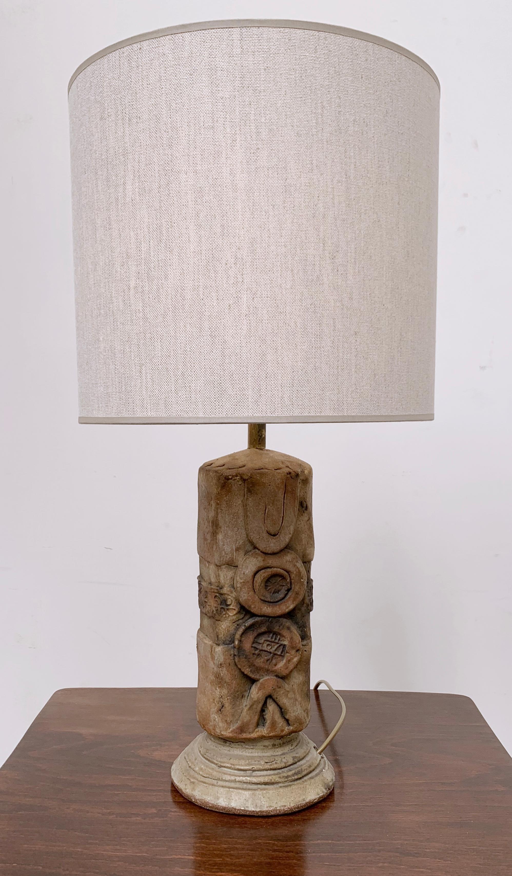 Lampe de table en céramique moderne du milieu du siècle, Belgique