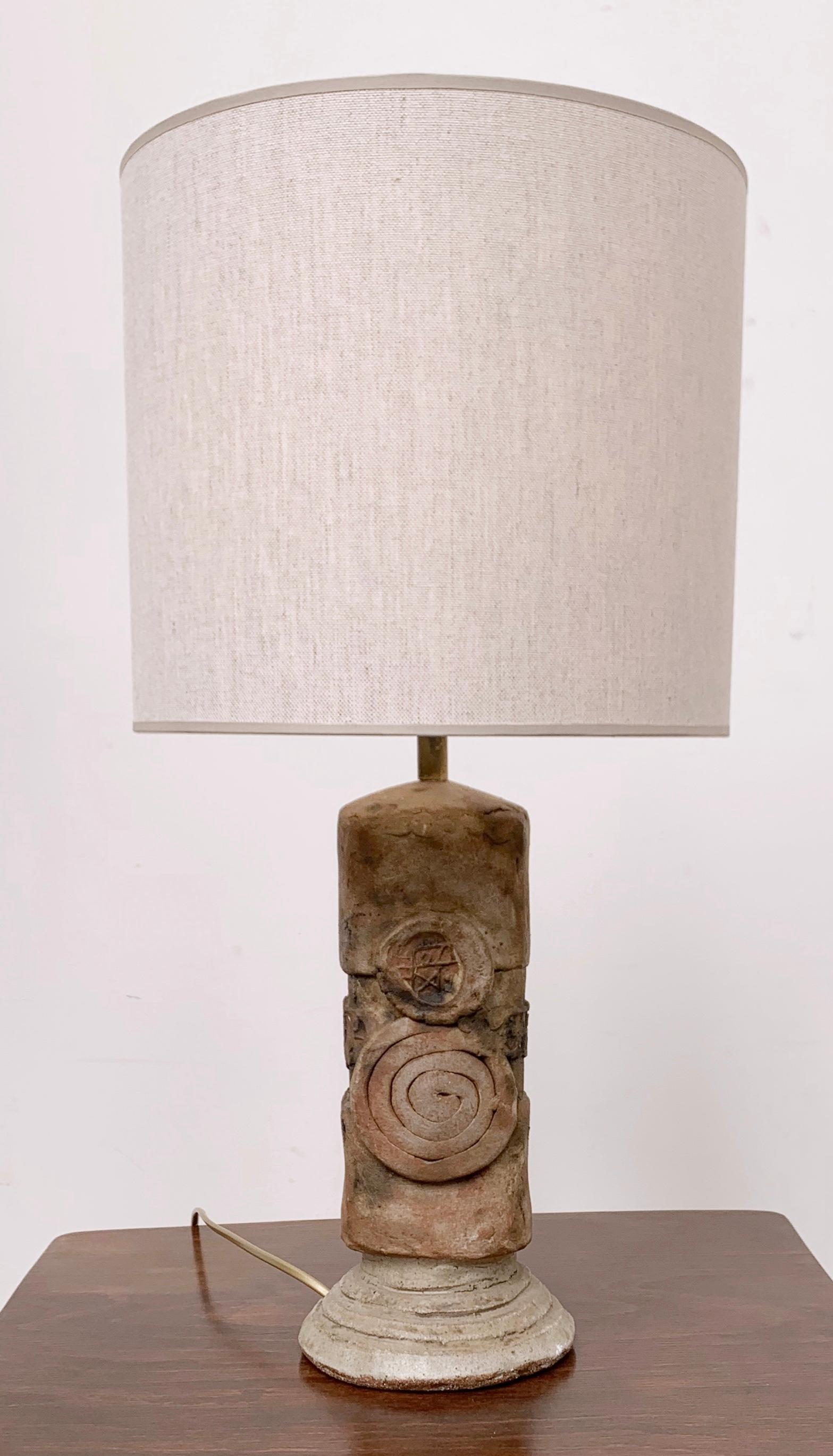 Mid-Century Modern Ceramic Table Lamp, Belgium For Sale 2