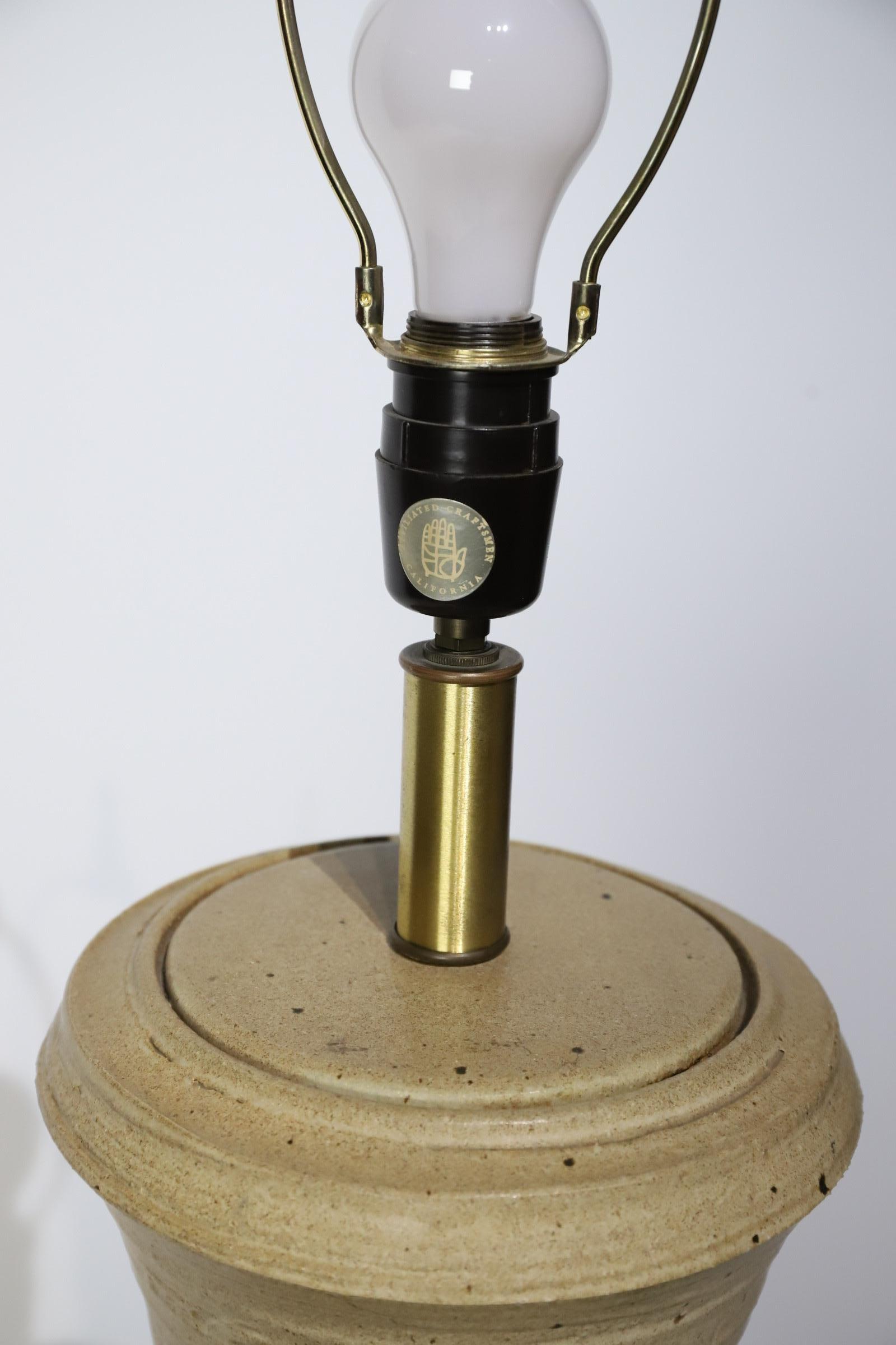 Ceramic Table Lamp Bob Kinzie Affiliated Craftsmen For Sale 5