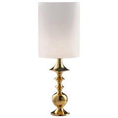 Ceramic Table Lamp "BRIX" Handcrafted in 24-Karat Gold by Gabriella B. in Italy