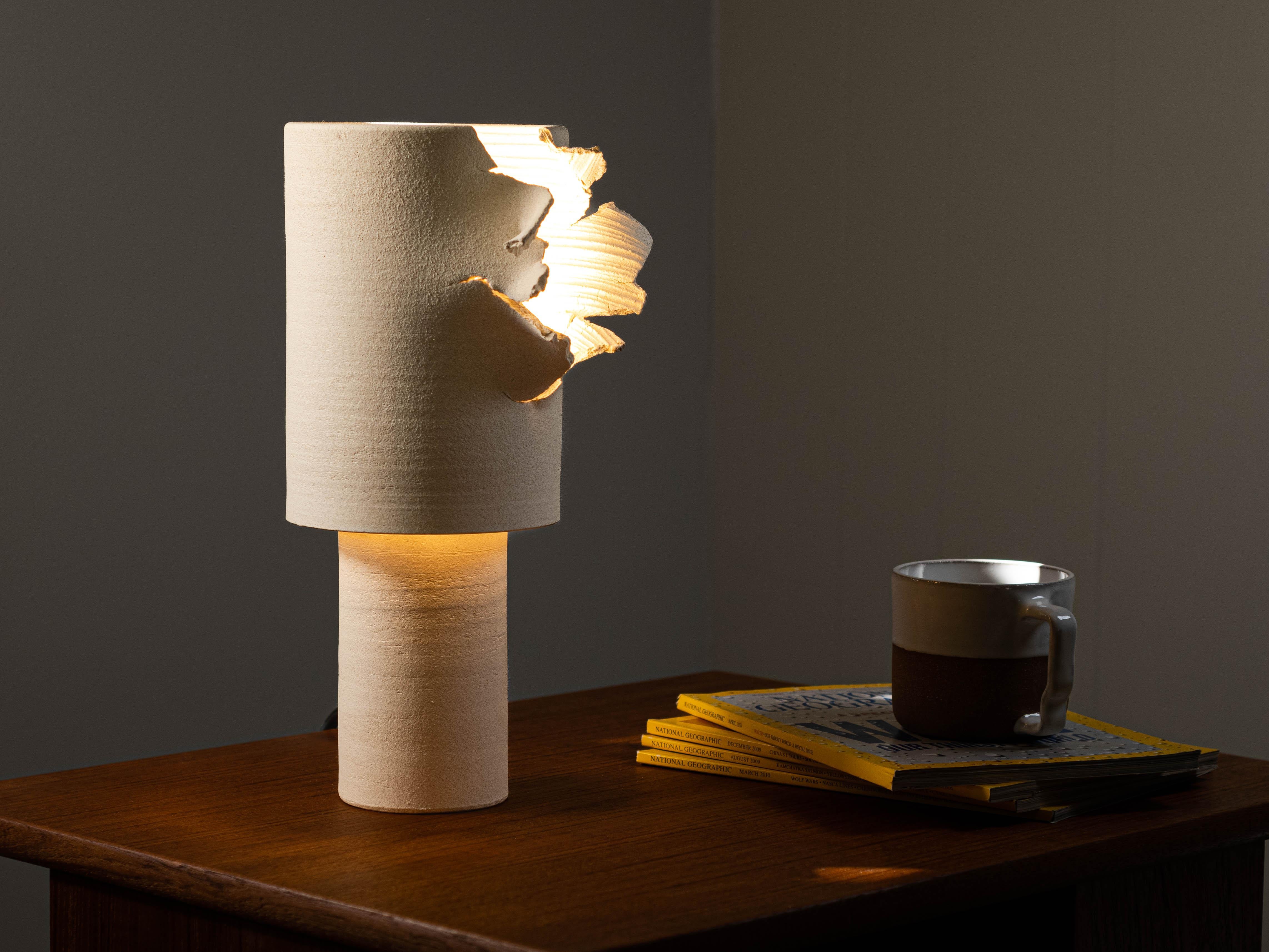 Mid-Century Modern Ceramic Table Lamp Burst #1 Artist Made For Sale