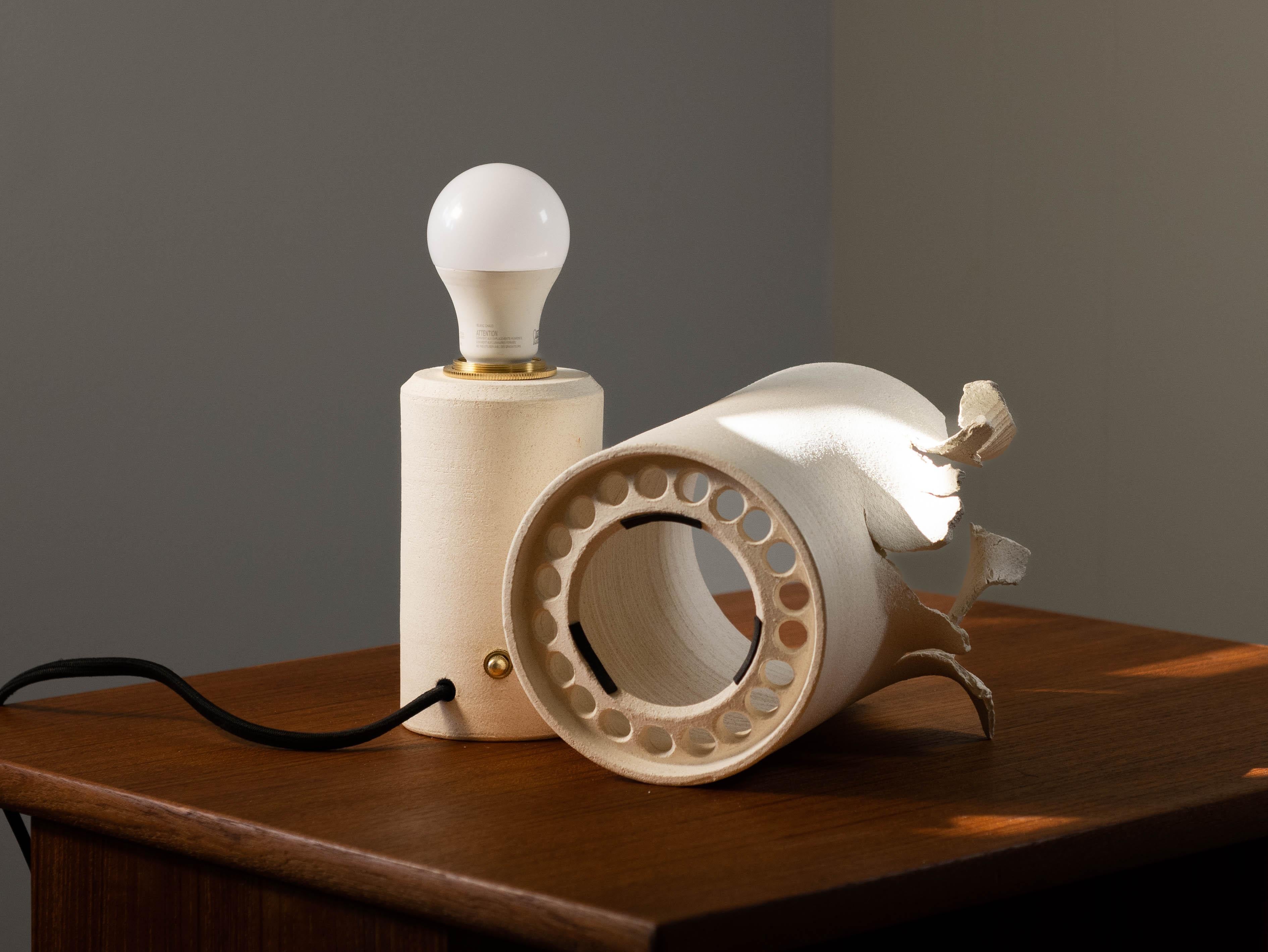 American Ceramic Table Lamp Burst #1 Artist Made For Sale