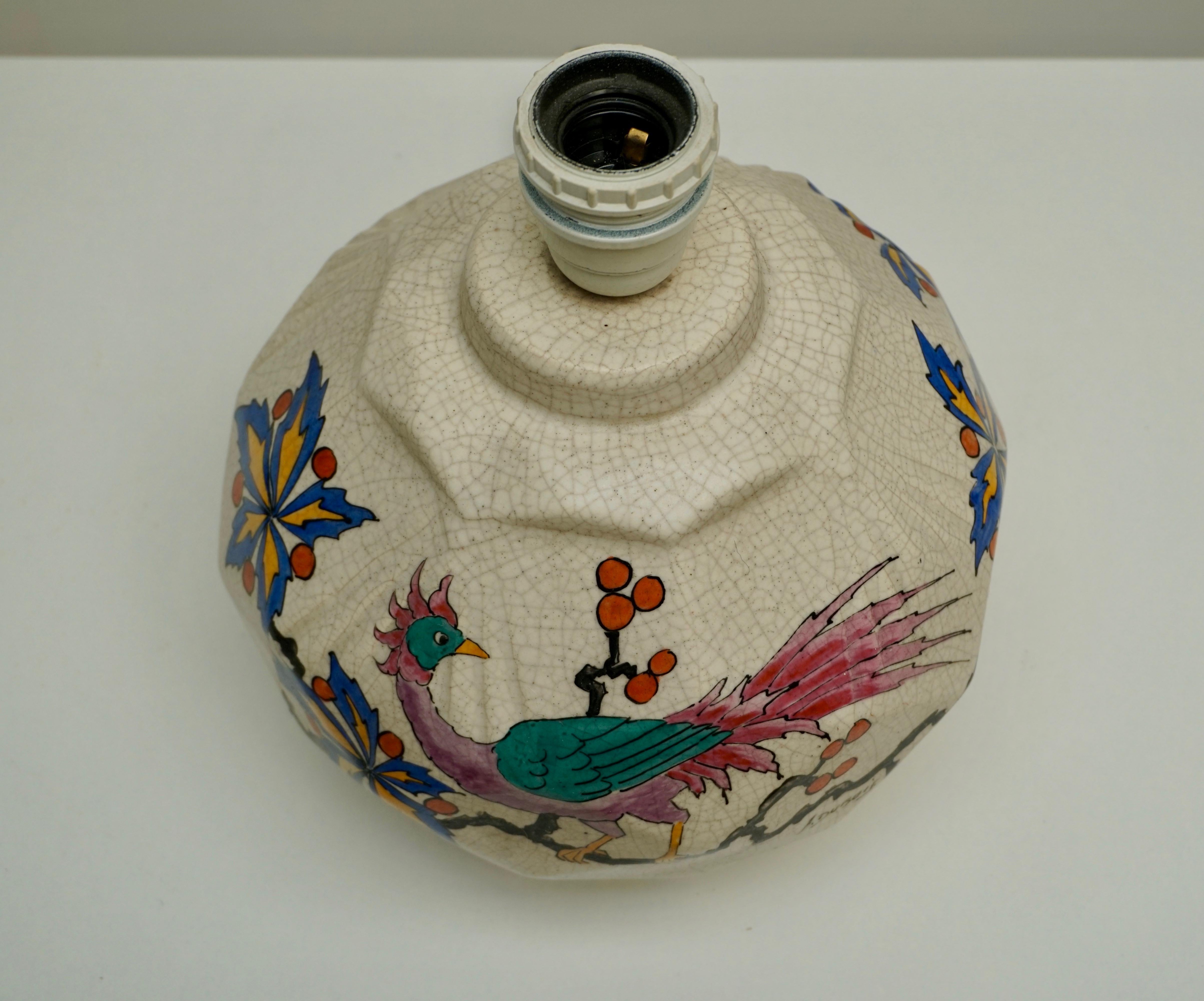 Keramik-Tischlampe von A Dubois, Belgien, Mitte des Jahrhunderts im Angebot 4