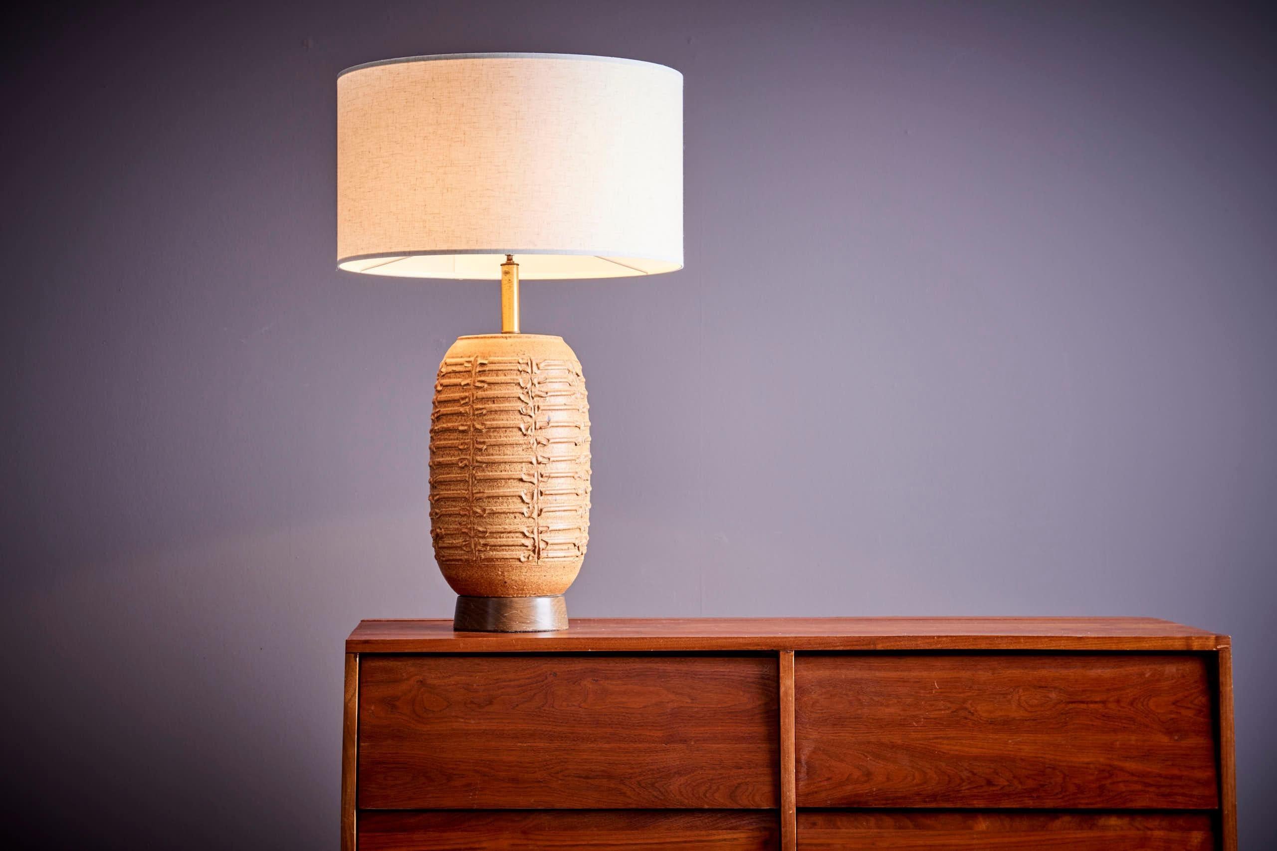 Ceramic Table Lamp by Affiliated Craftsmen Bob Kinzie, US, 1960s In Good Condition In Berlin, DE
