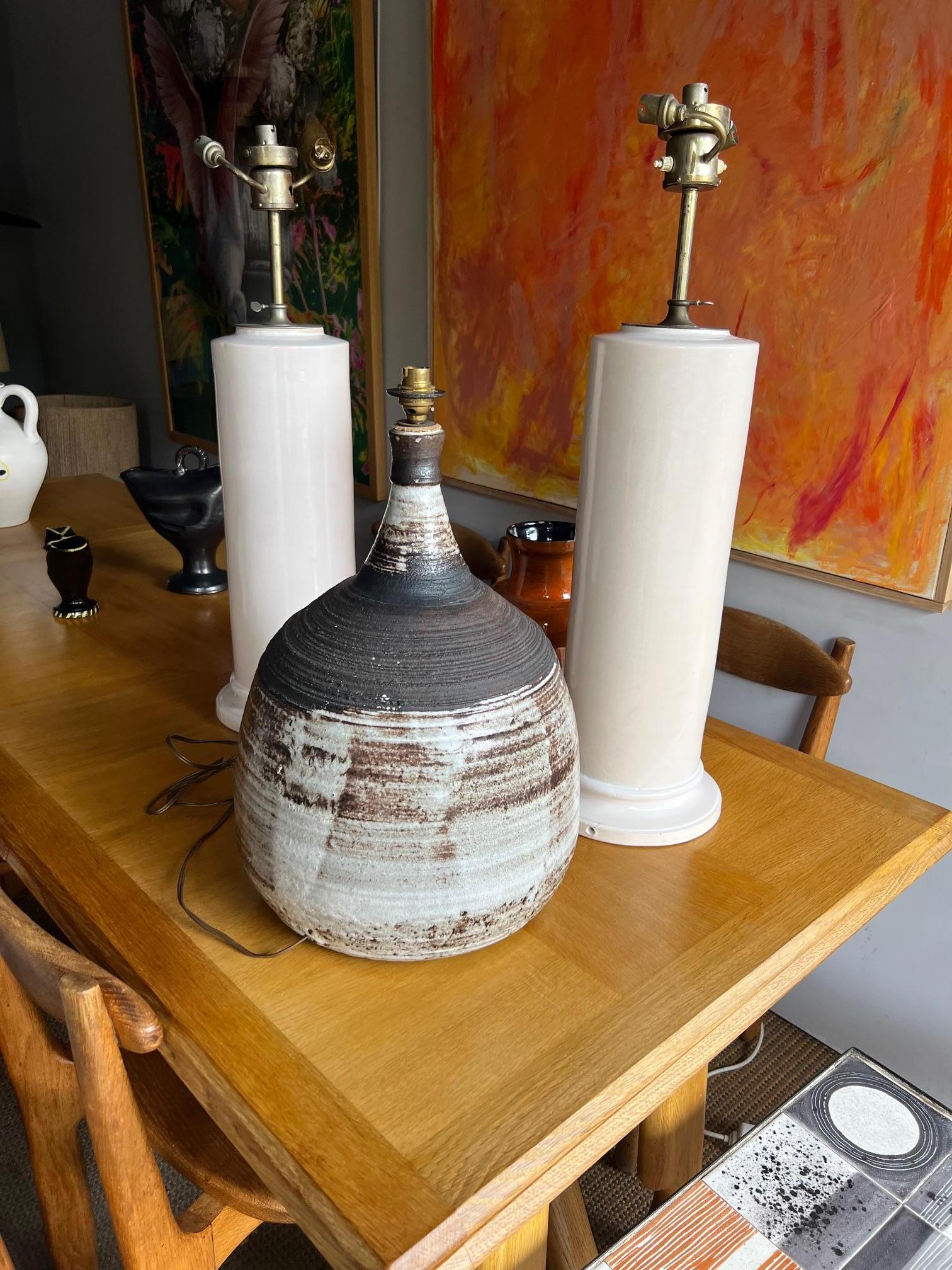 Moderno Ceramic table lamp by Albert Thiry, France, 1960's in vendita