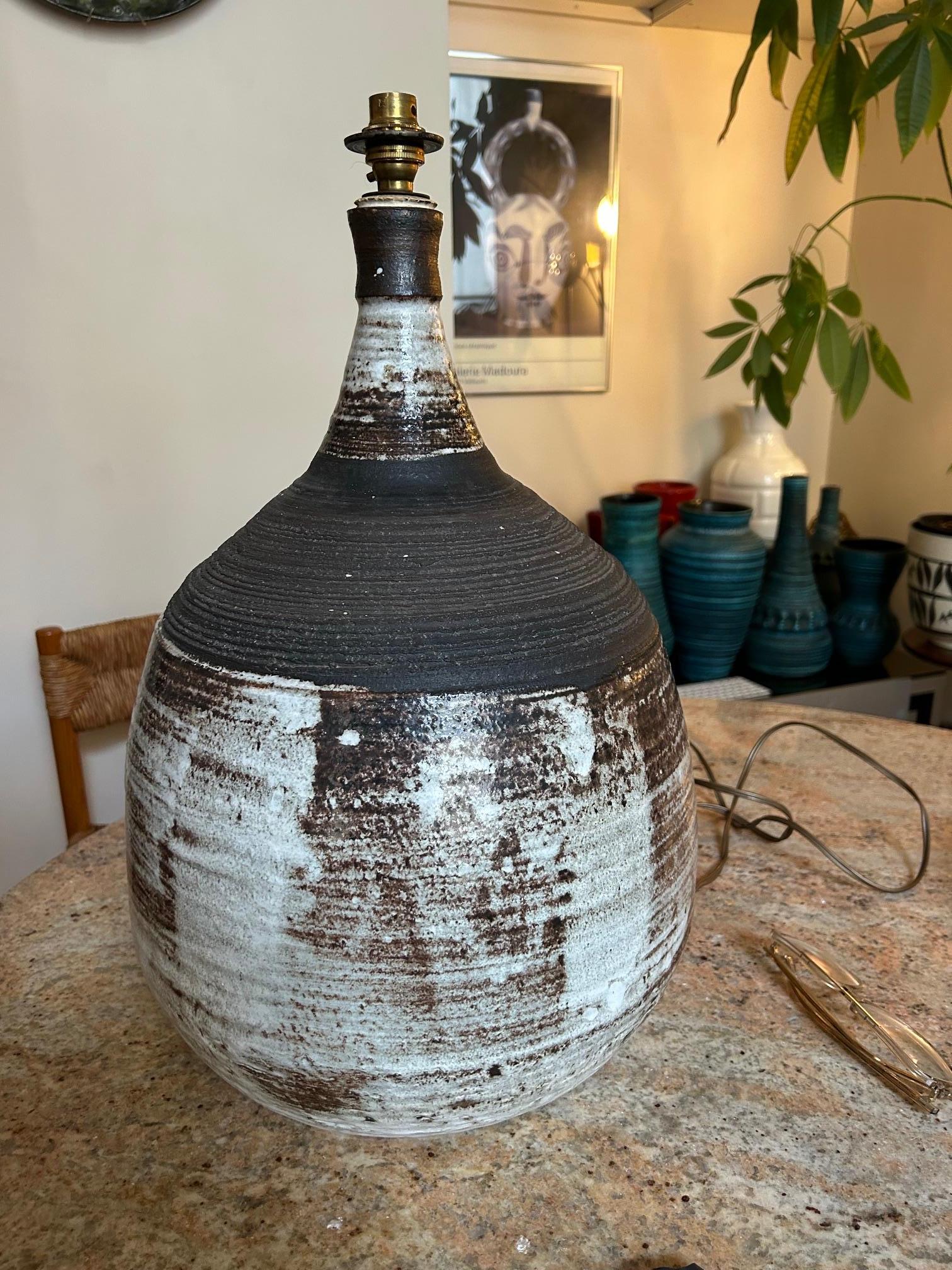 Francese Ceramic table lamp by Albert Thiry, France, 1960's in vendita