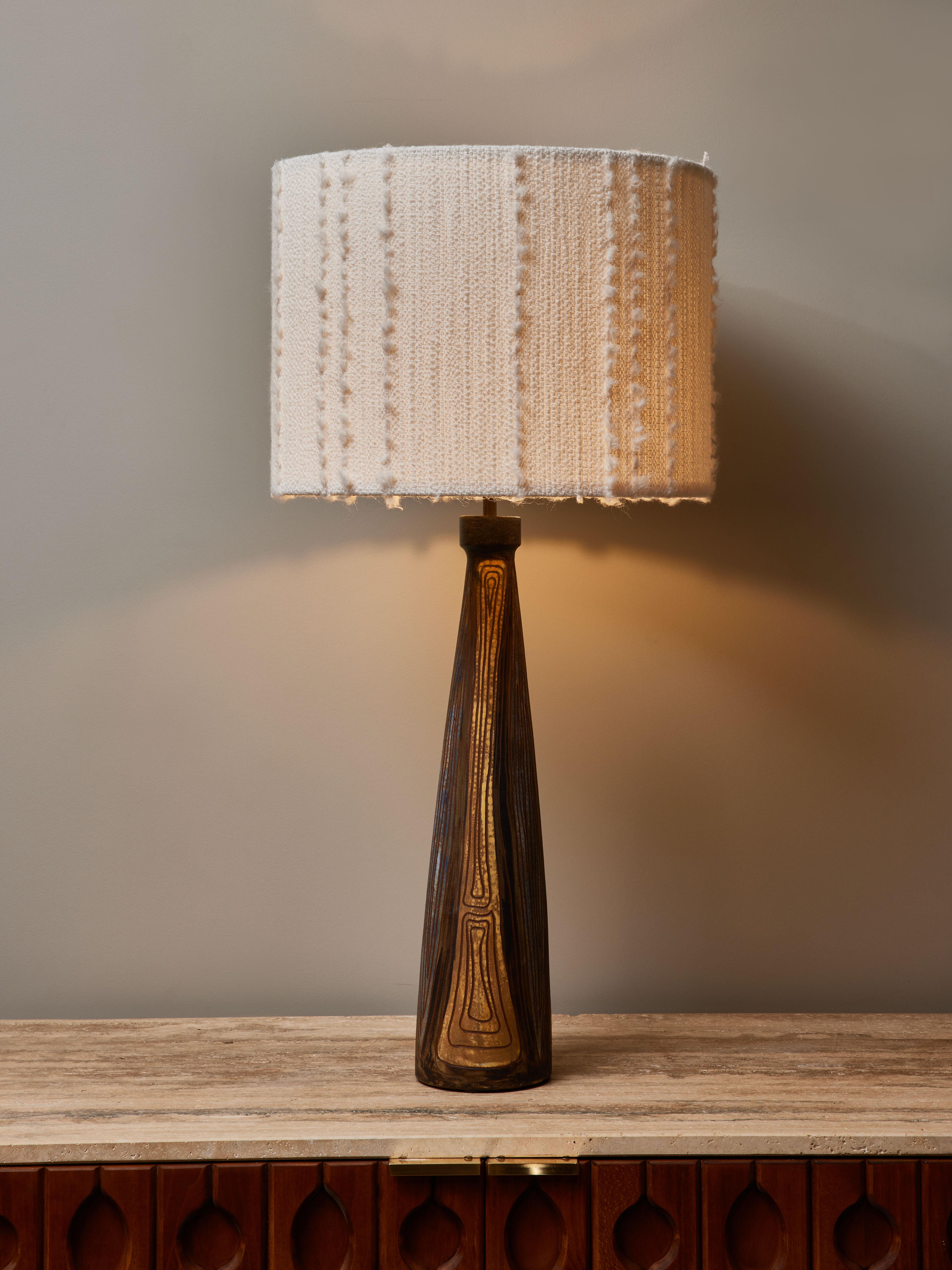 Mid-Century Modern Ceramic Table Lamp by Alexandre Kostanda For Sale